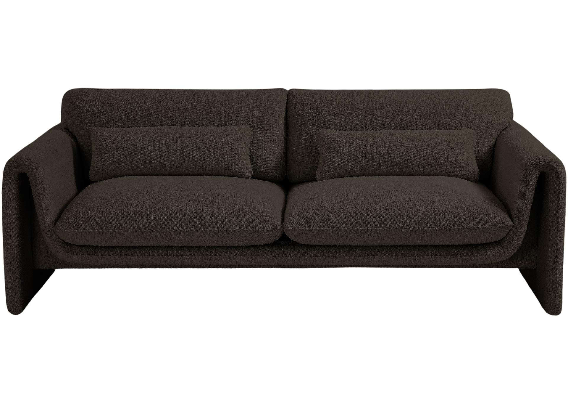 Stylus Brown Boucle Fabric Sofa,Meridian Furniture