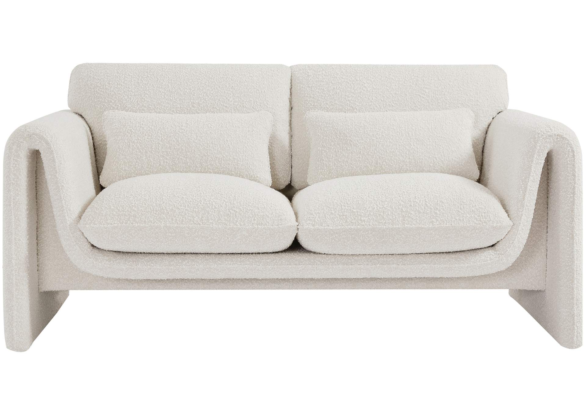Stylus Cream Boucle Fabric Loveseat,Meridian Furniture