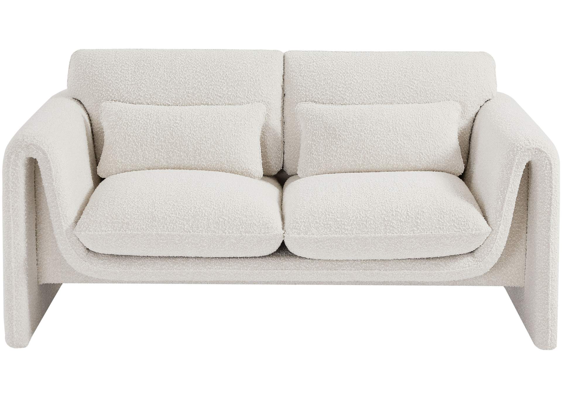 Stylus Cream Boucle Fabric Loveseat,Meridian Furniture