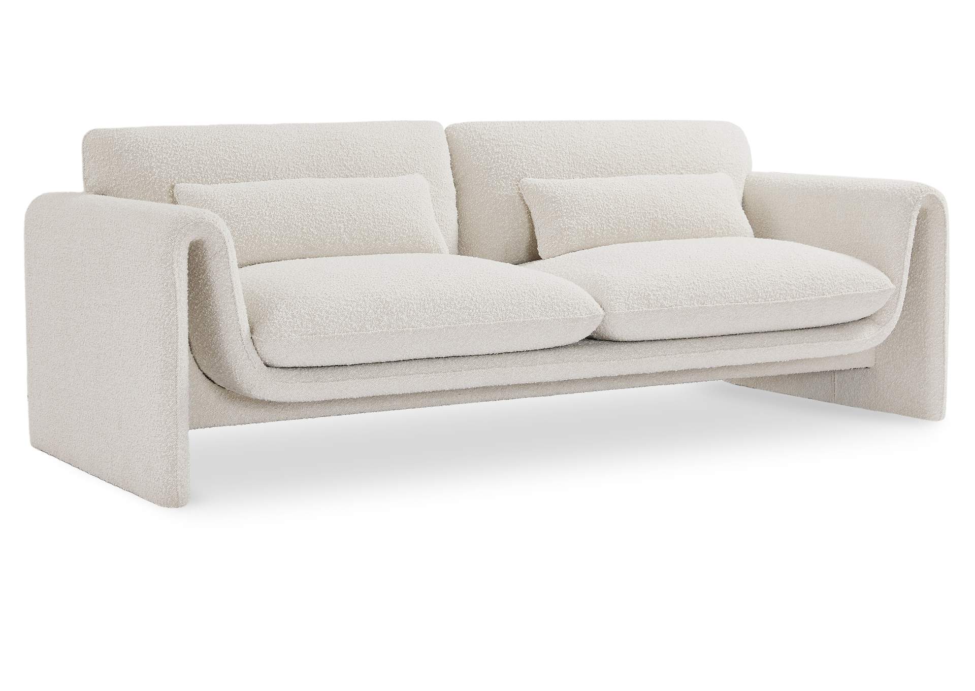 Stylus Cream Boucle Fabric Sofa,Meridian Furniture