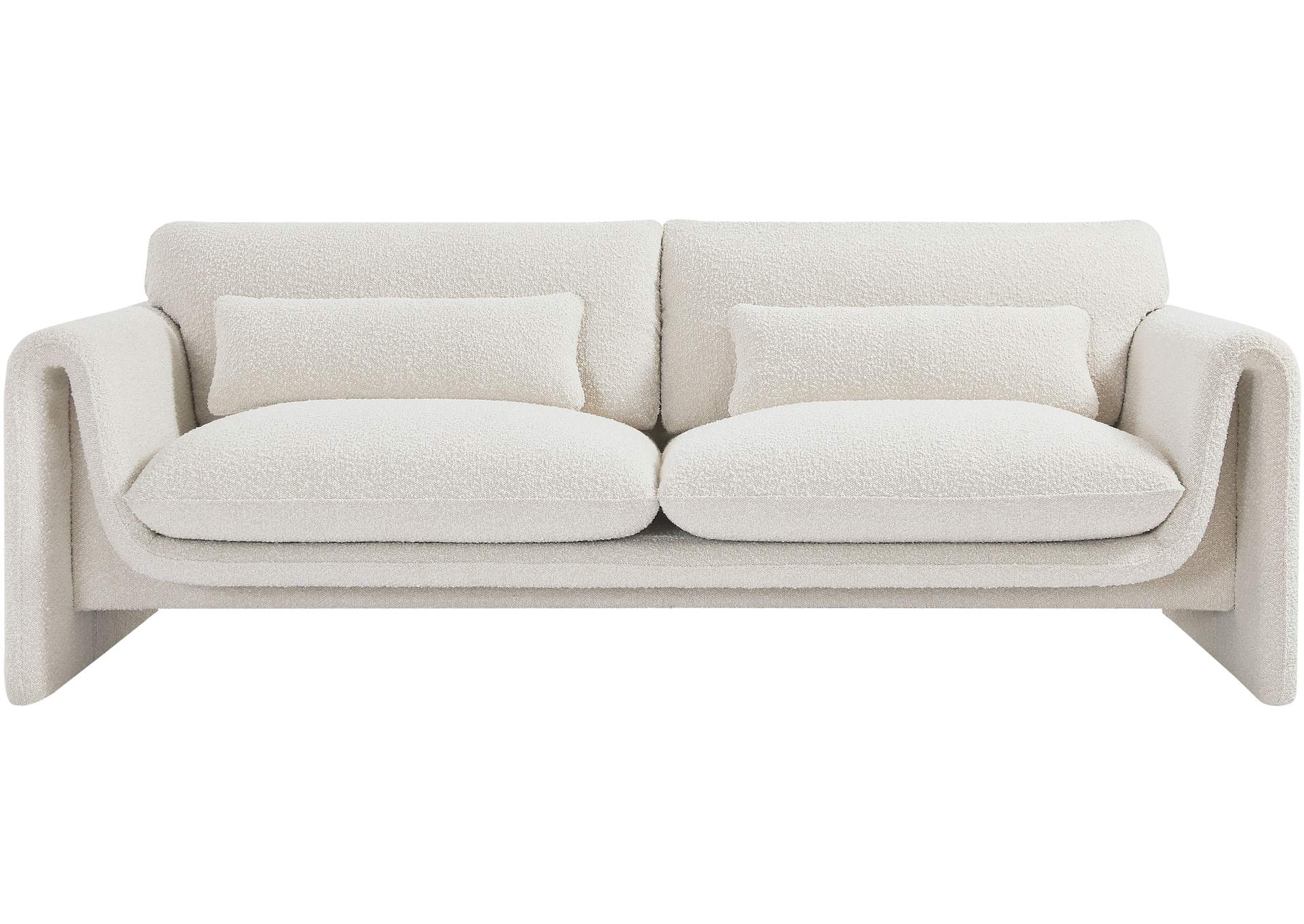 Stylus Cream Boucle Fabric Sofa,Meridian Furniture