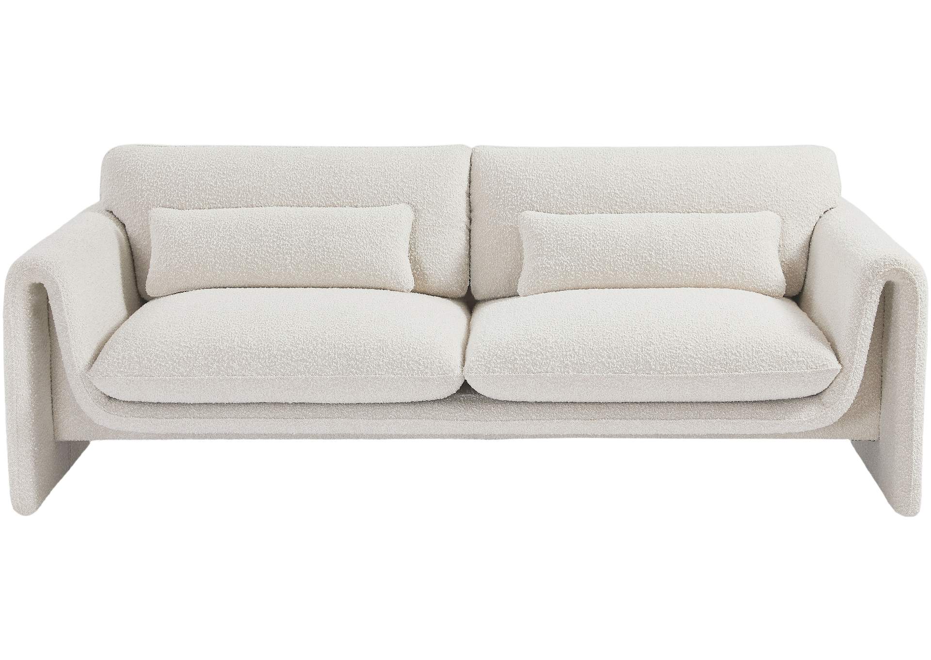 Stylus Cream Boucle Fabric Sofa,Meridian Furniture