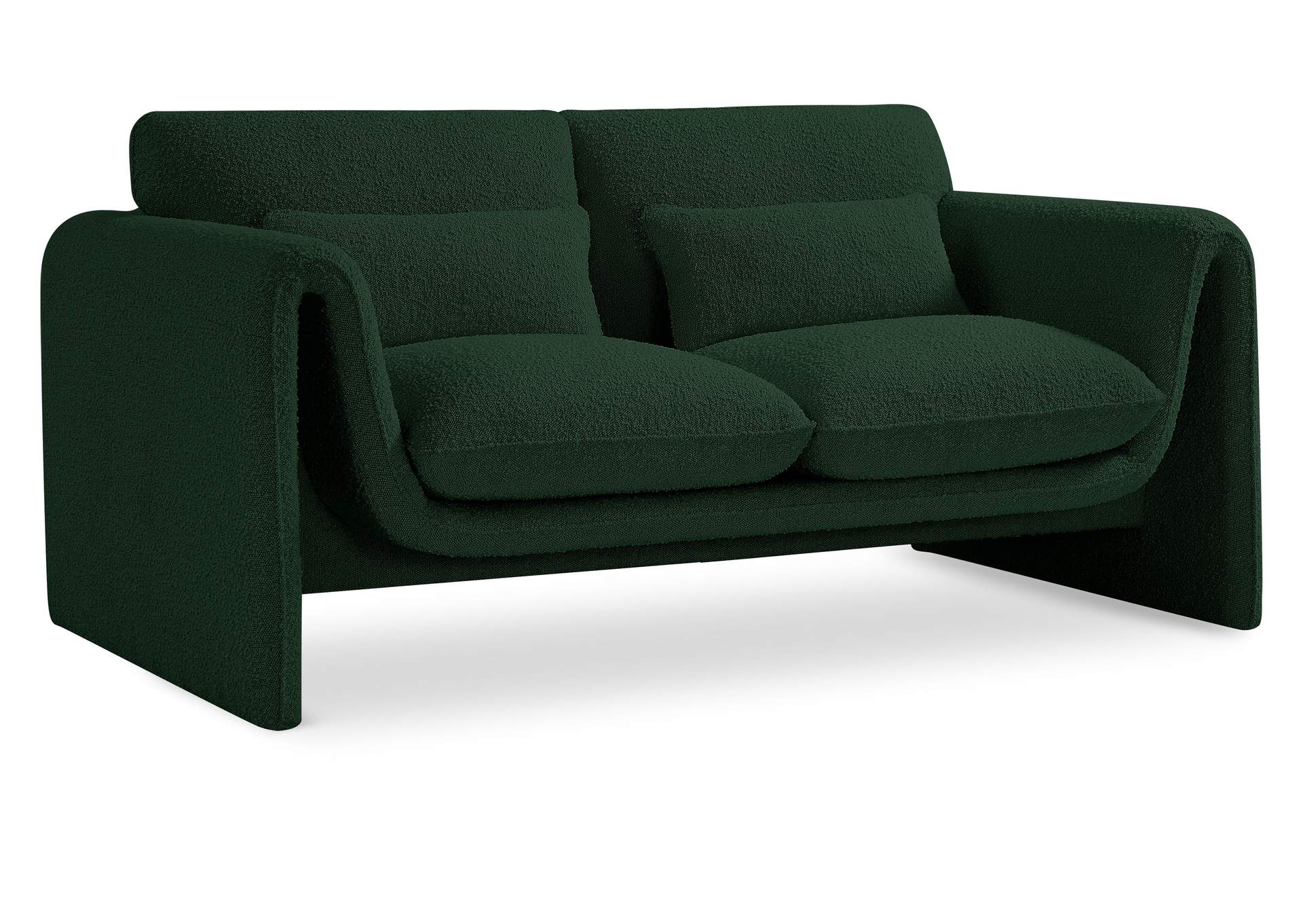 Stylus Green Boucle Fabric Loveseat,Meridian Furniture