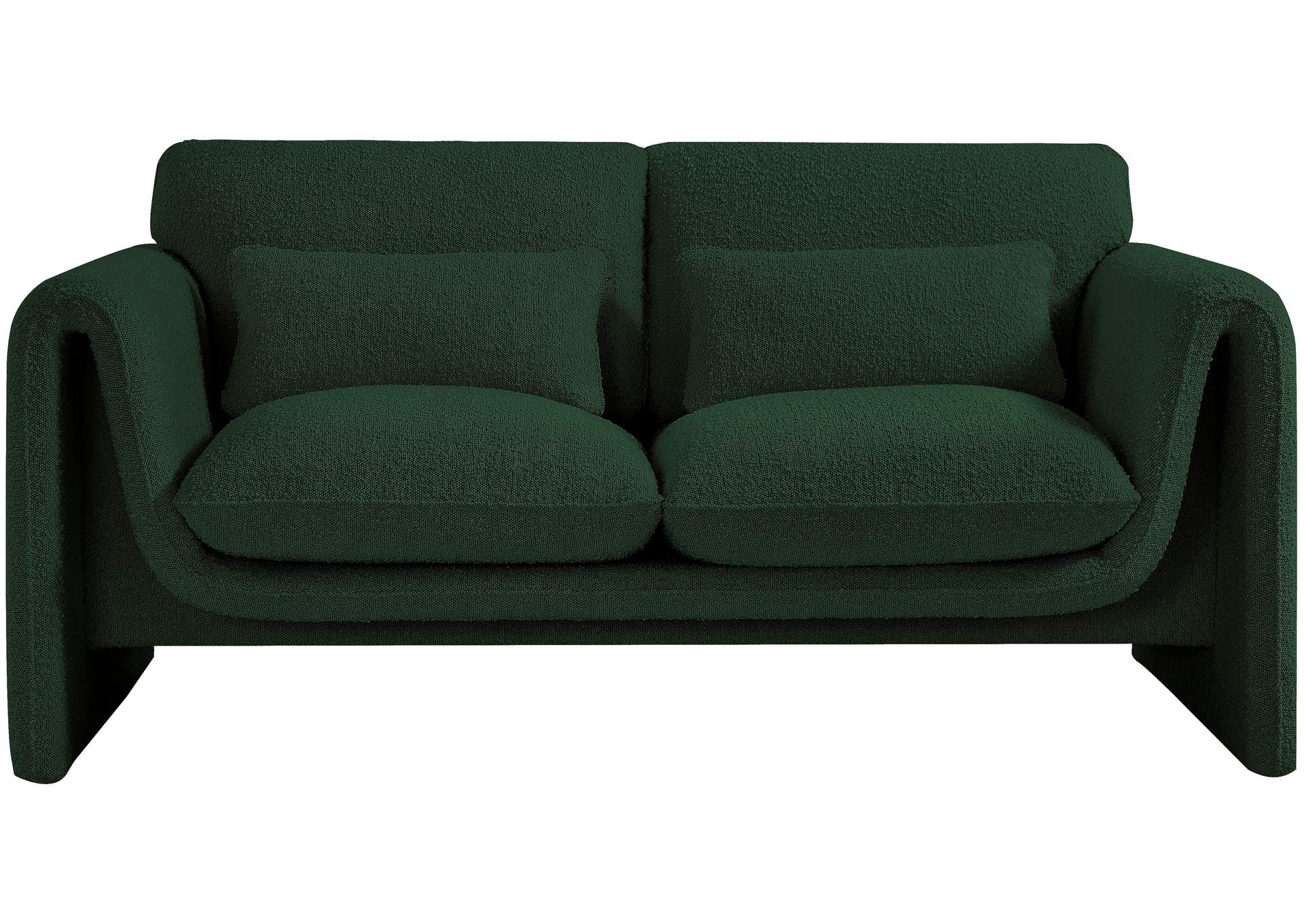 Stylus Green Boucle Fabric Loveseat,Meridian Furniture