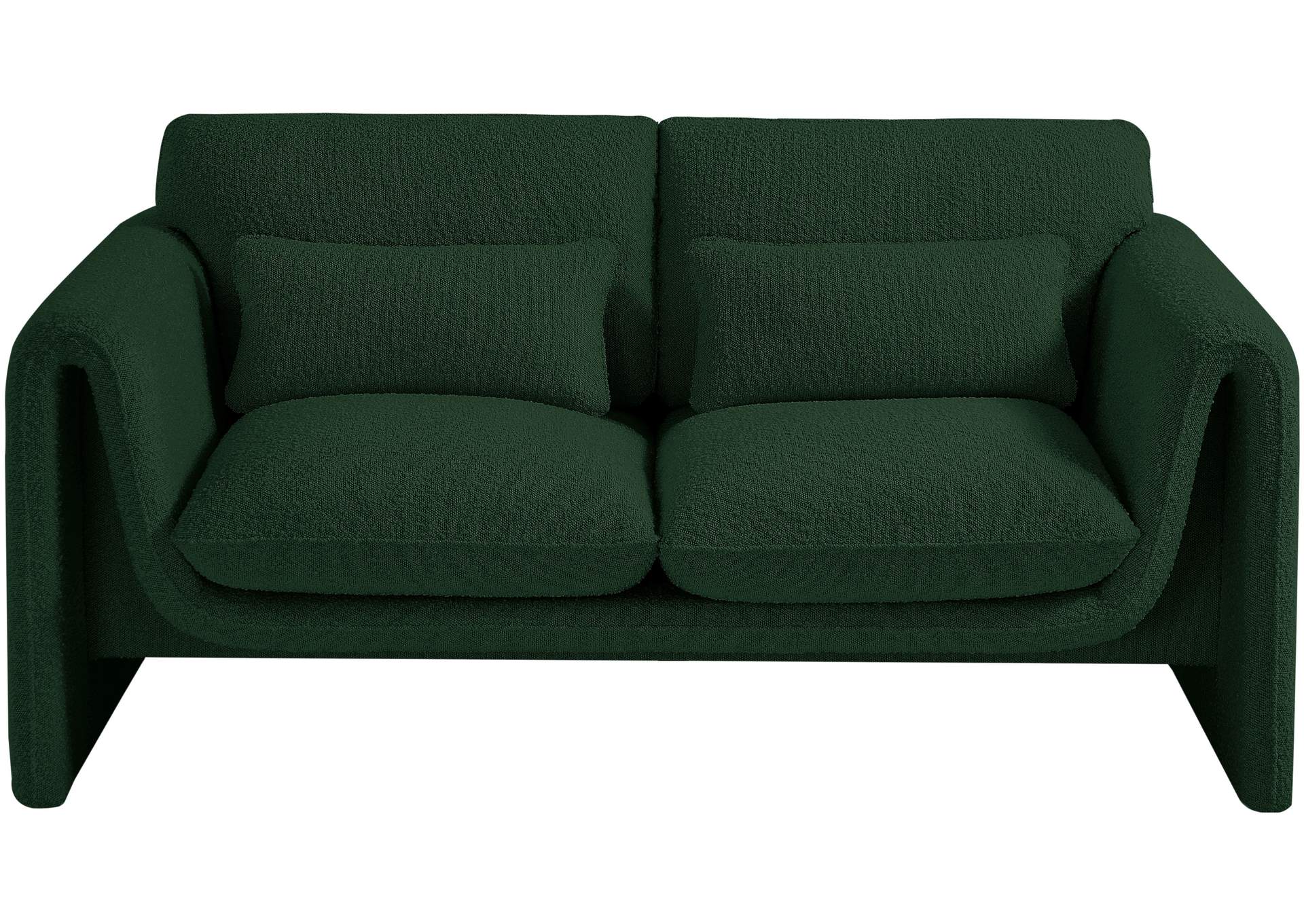 Stylus Green Boucle Fabric Loveseat,Meridian Furniture
