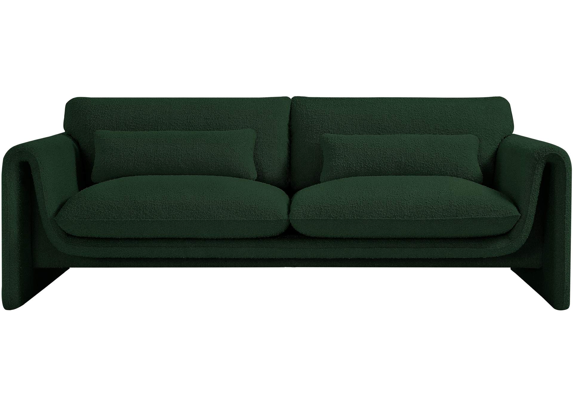 Stylus Green Boucle Fabric Sofa,Meridian Furniture