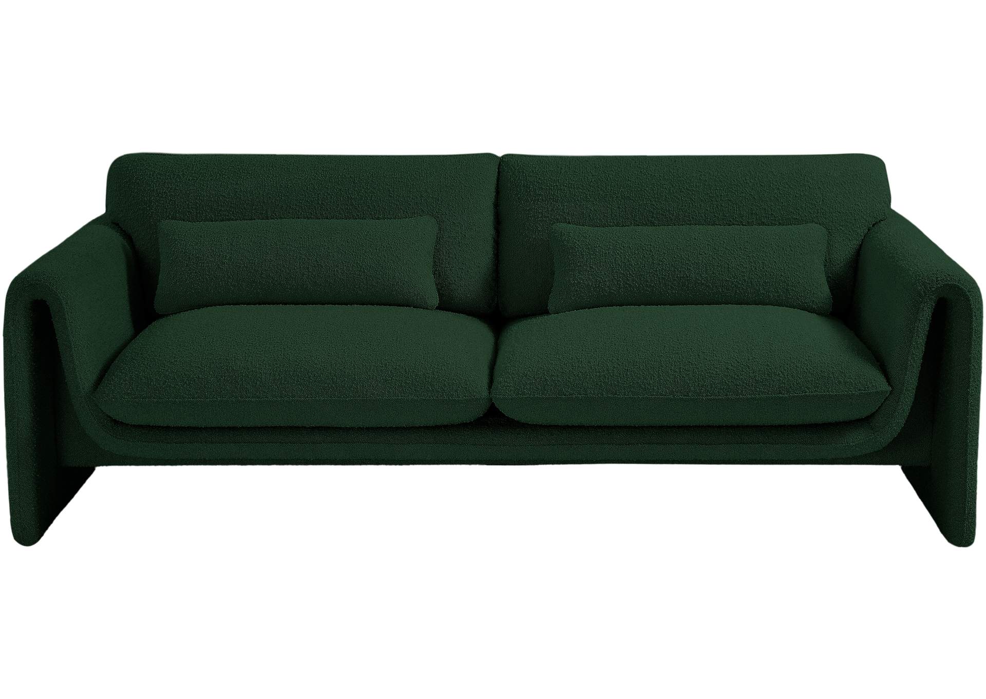 Stylus Green Boucle Fabric Sofa,Meridian Furniture