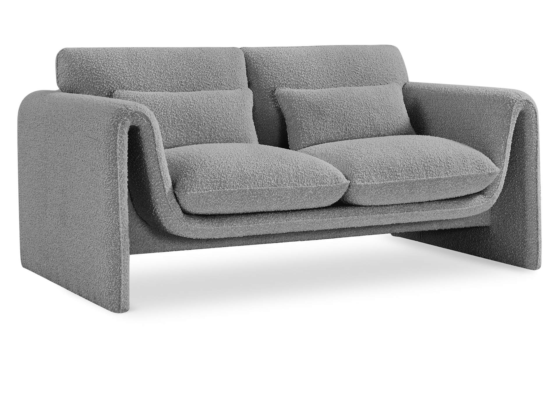 Stylus Grey Boucle Fabric Loveseat,Meridian Furniture