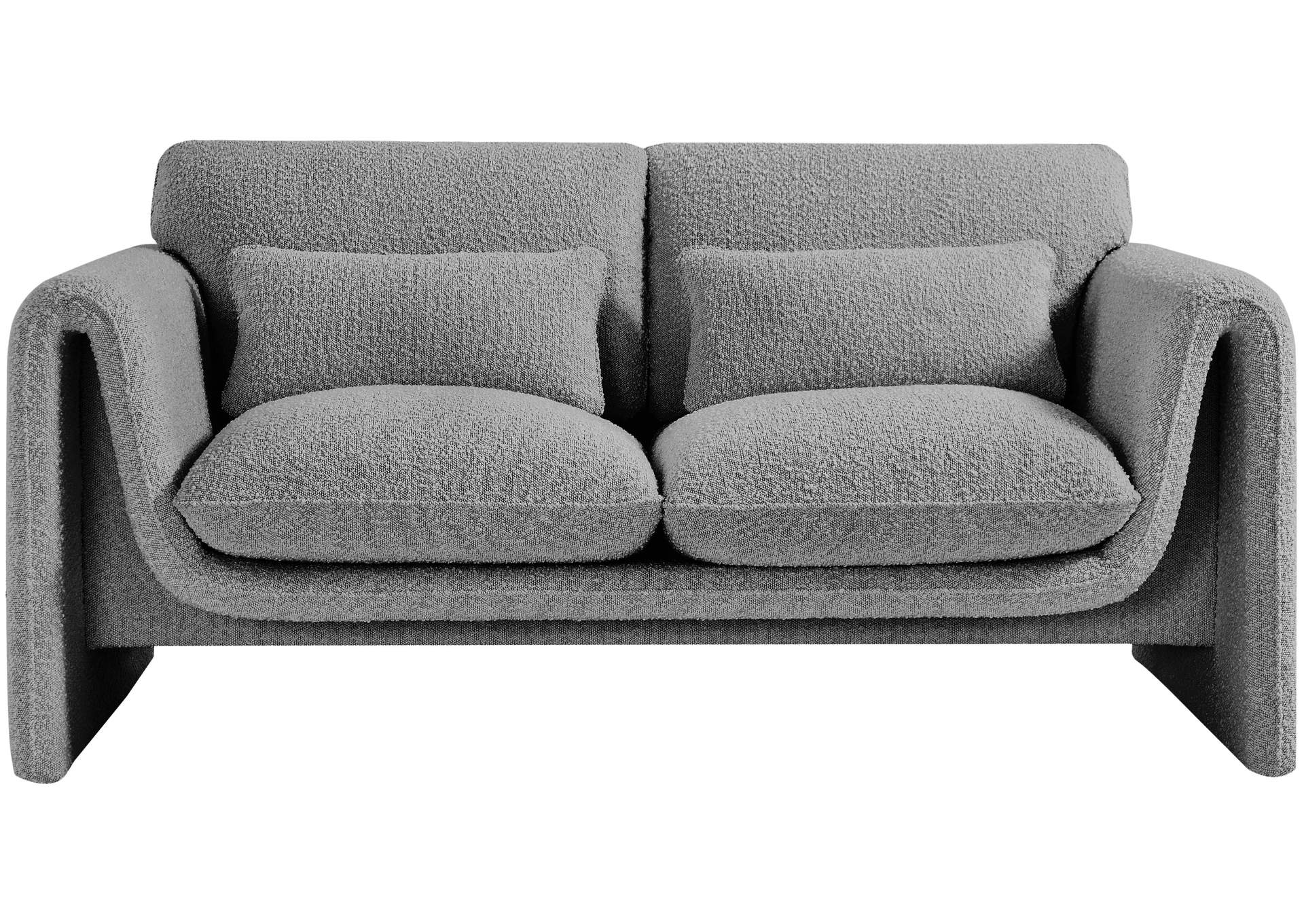 Stylus Grey Boucle Fabric Loveseat,Meridian Furniture