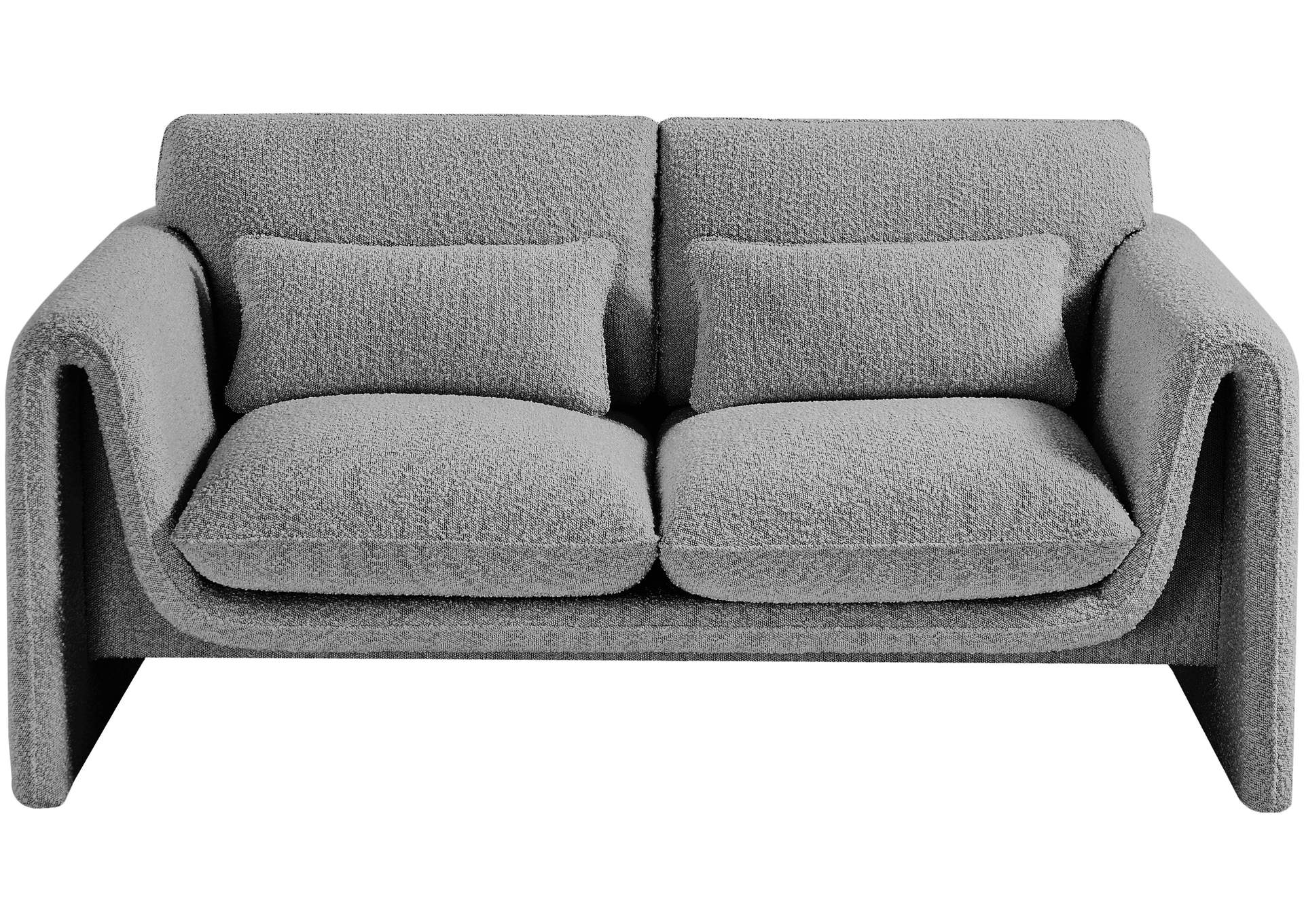 Stylus Grey Boucle Fabric Loveseat,Meridian Furniture
