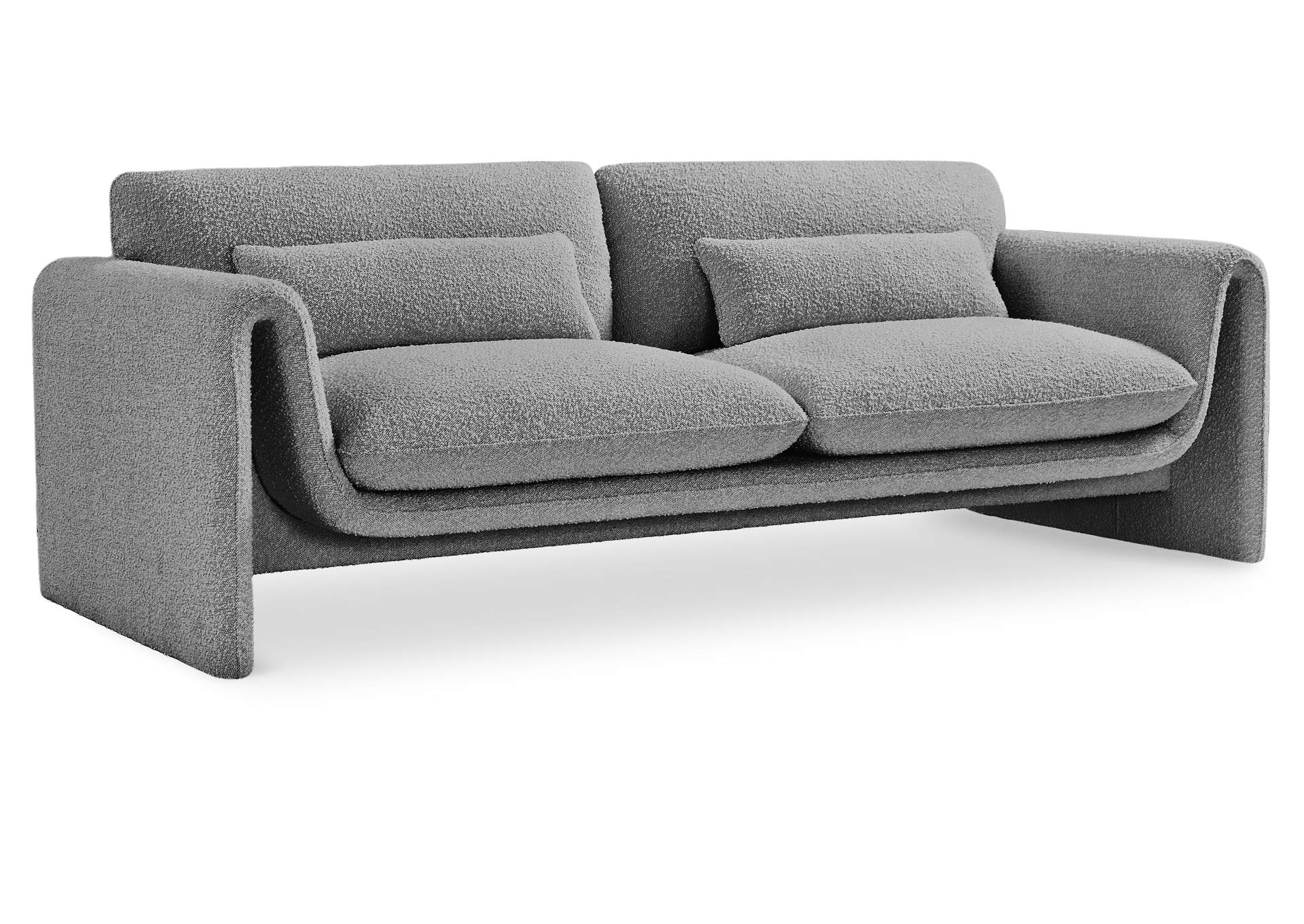 Stylus Grey Boucle Fabric Sofa,Meridian Furniture
