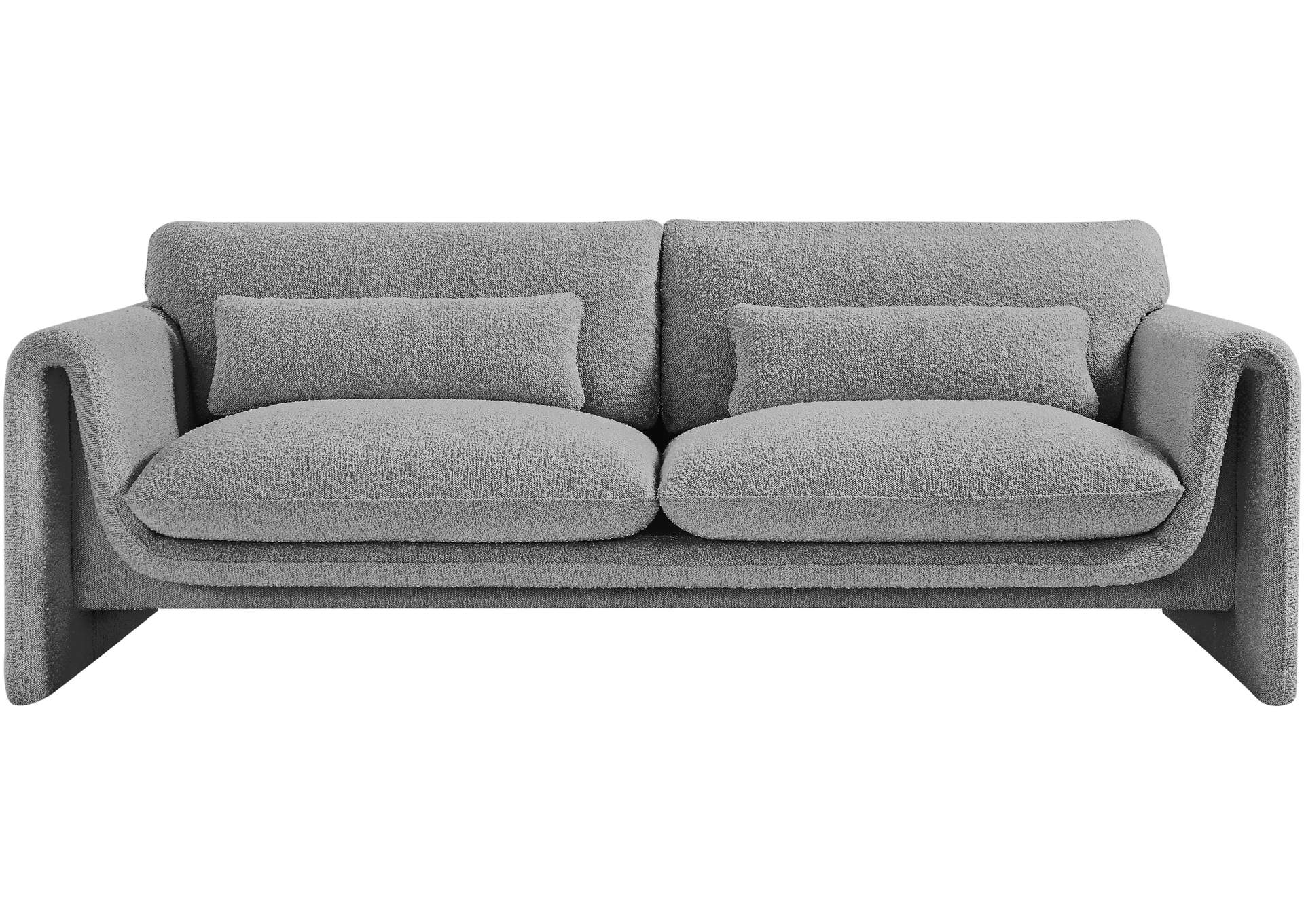 Stylus Grey Boucle Fabric Sofa,Meridian Furniture