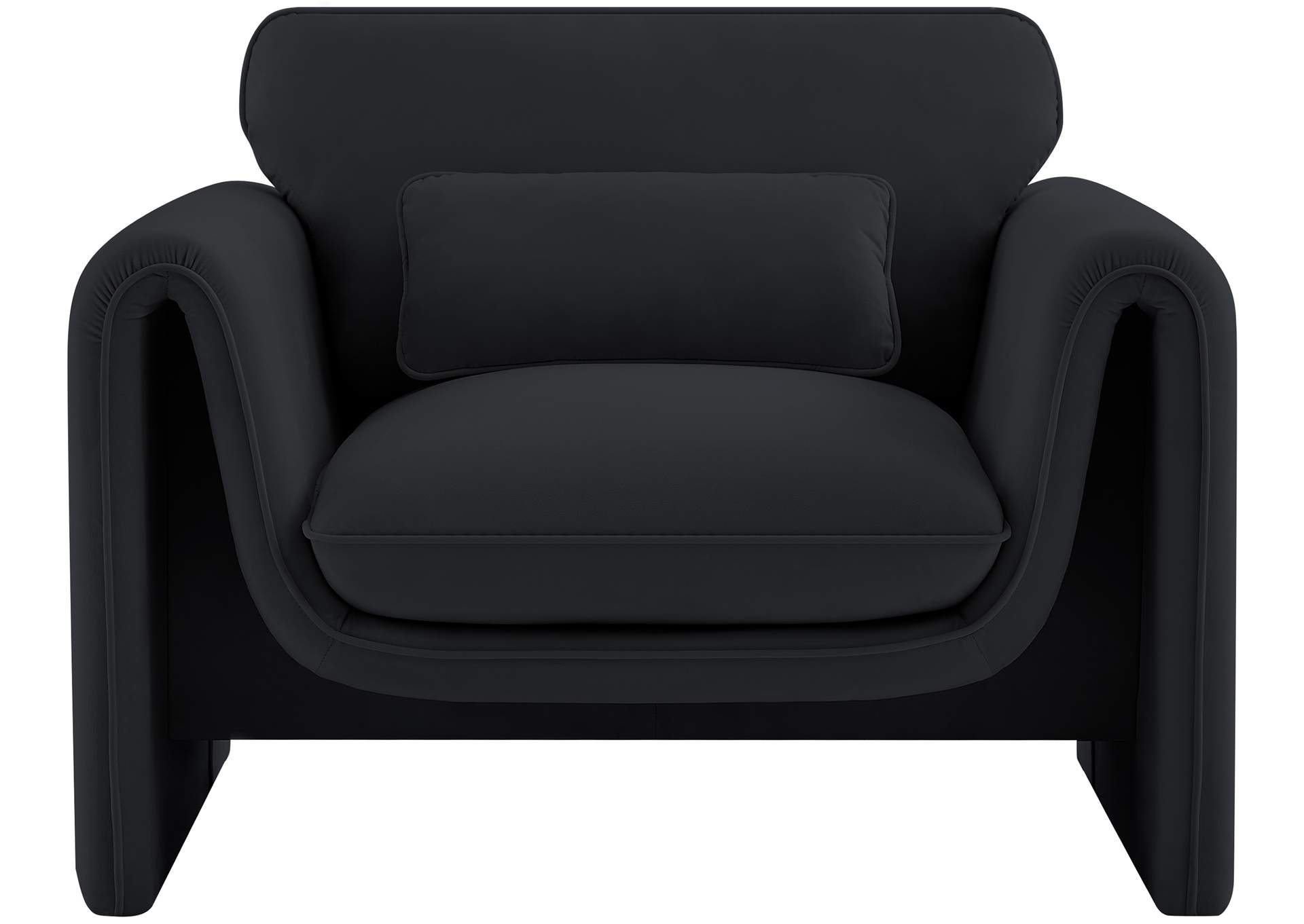 Sloan Black Velvet Fabric Chair,Meridian Furniture