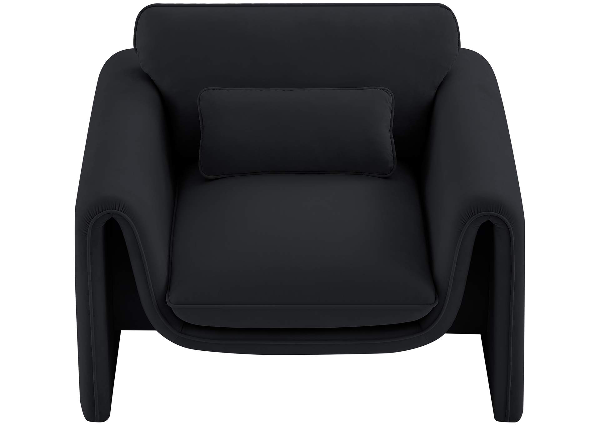 Sloan Black Velvet Fabric Chair,Meridian Furniture