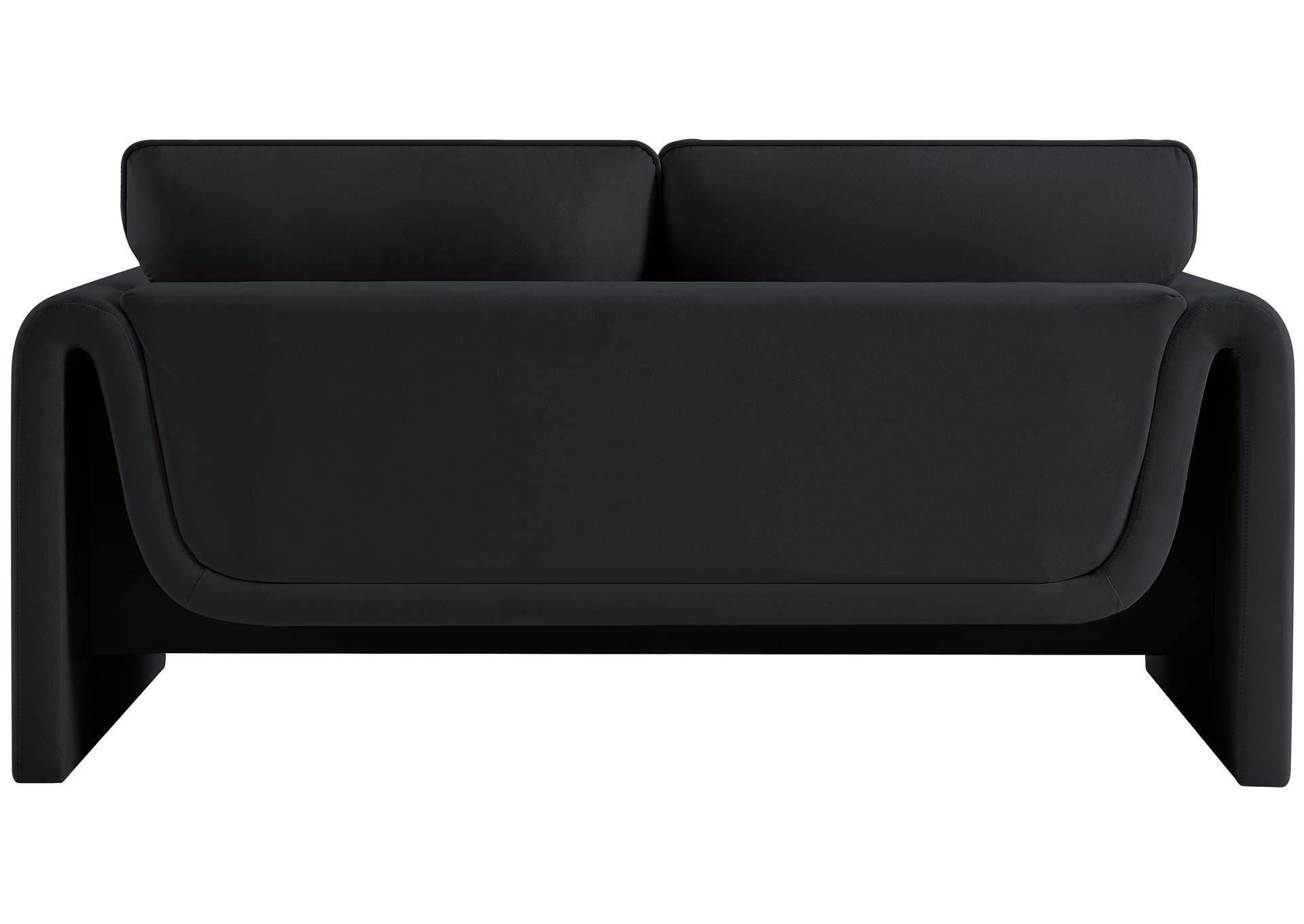 Sloan Black Velvet Fabric Loveseat,Meridian Furniture
