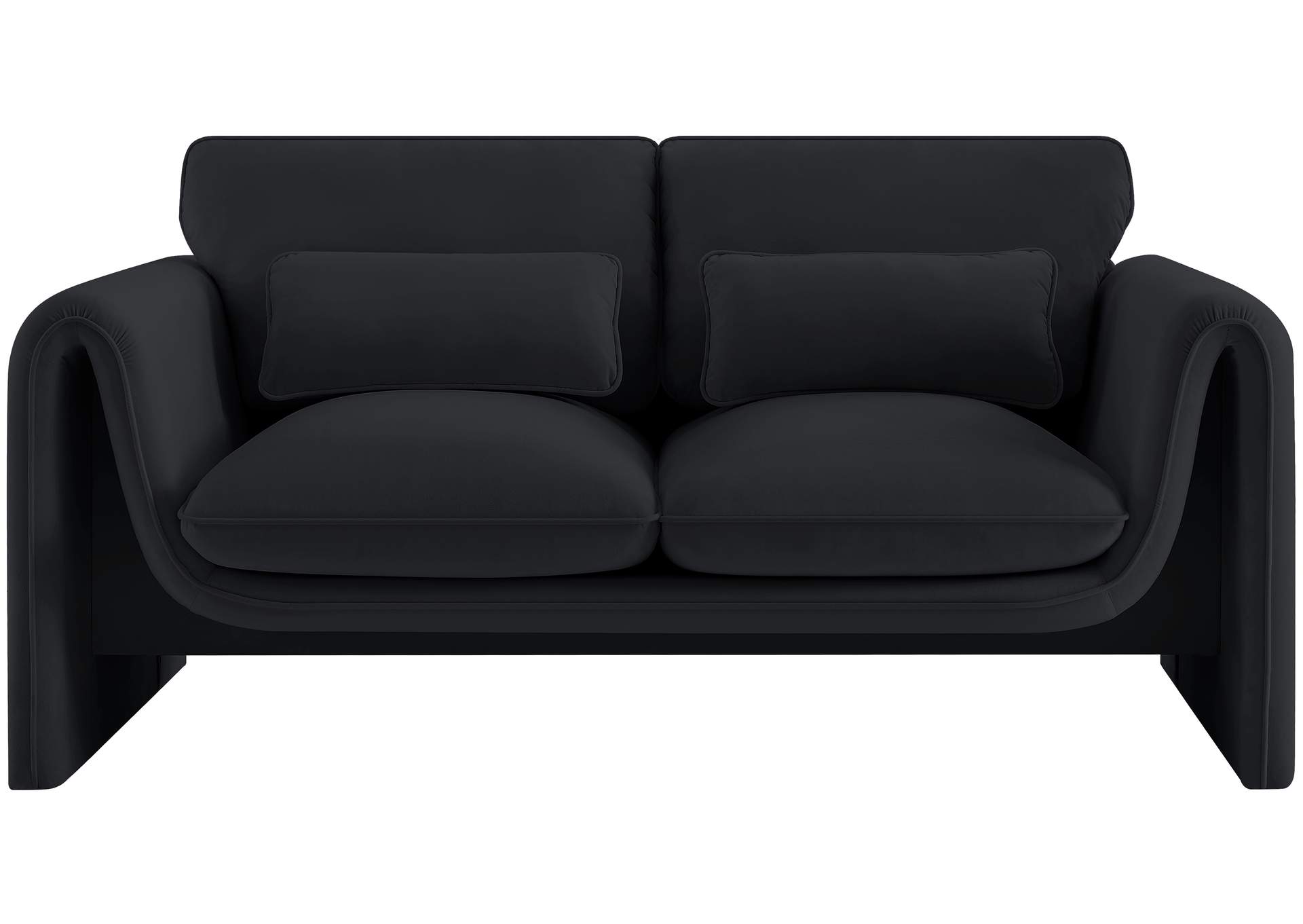 Sloan Black Velvet Fabric Loveseat,Meridian Furniture