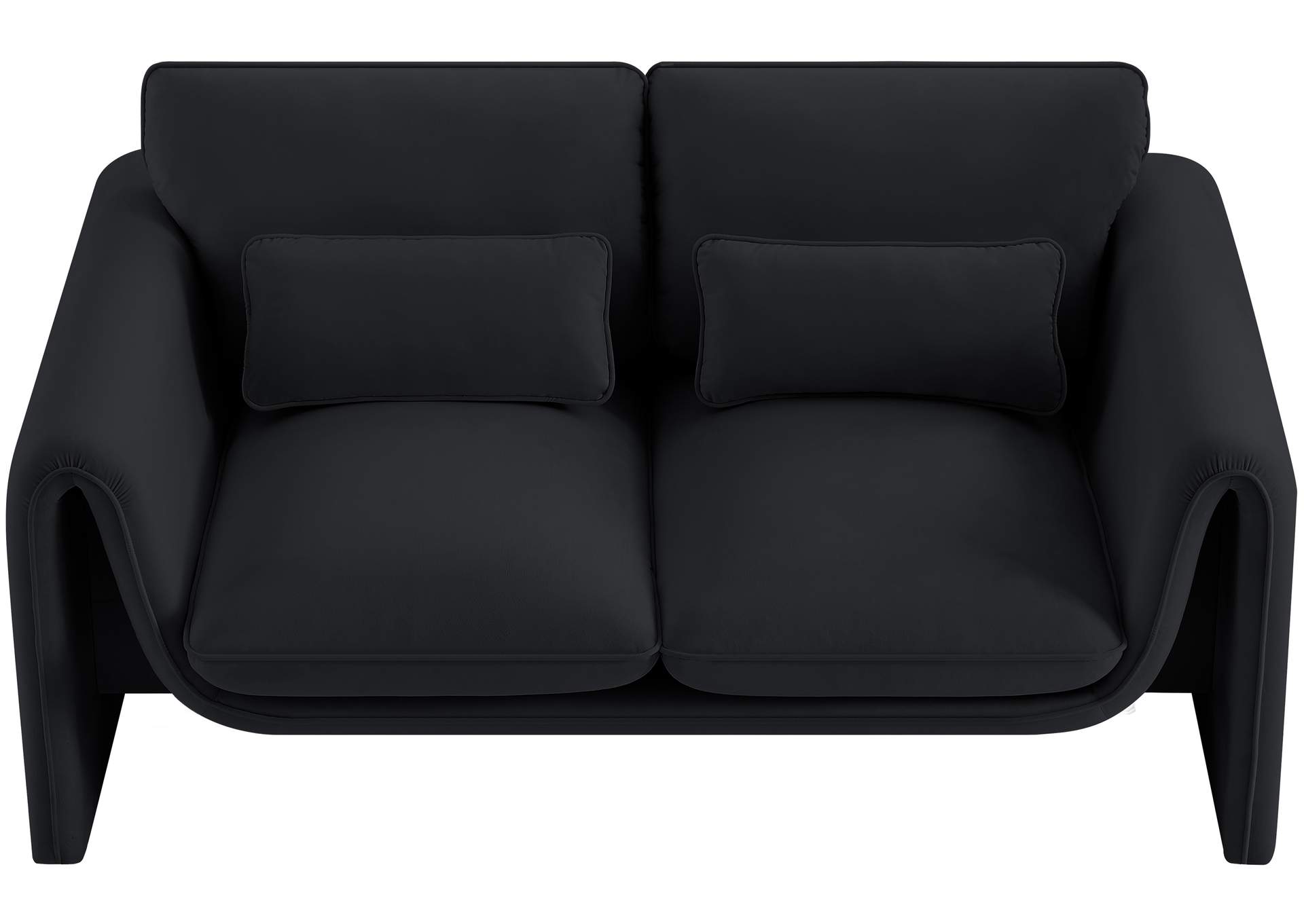 Sloan Black Velvet Fabric Loveseat,Meridian Furniture