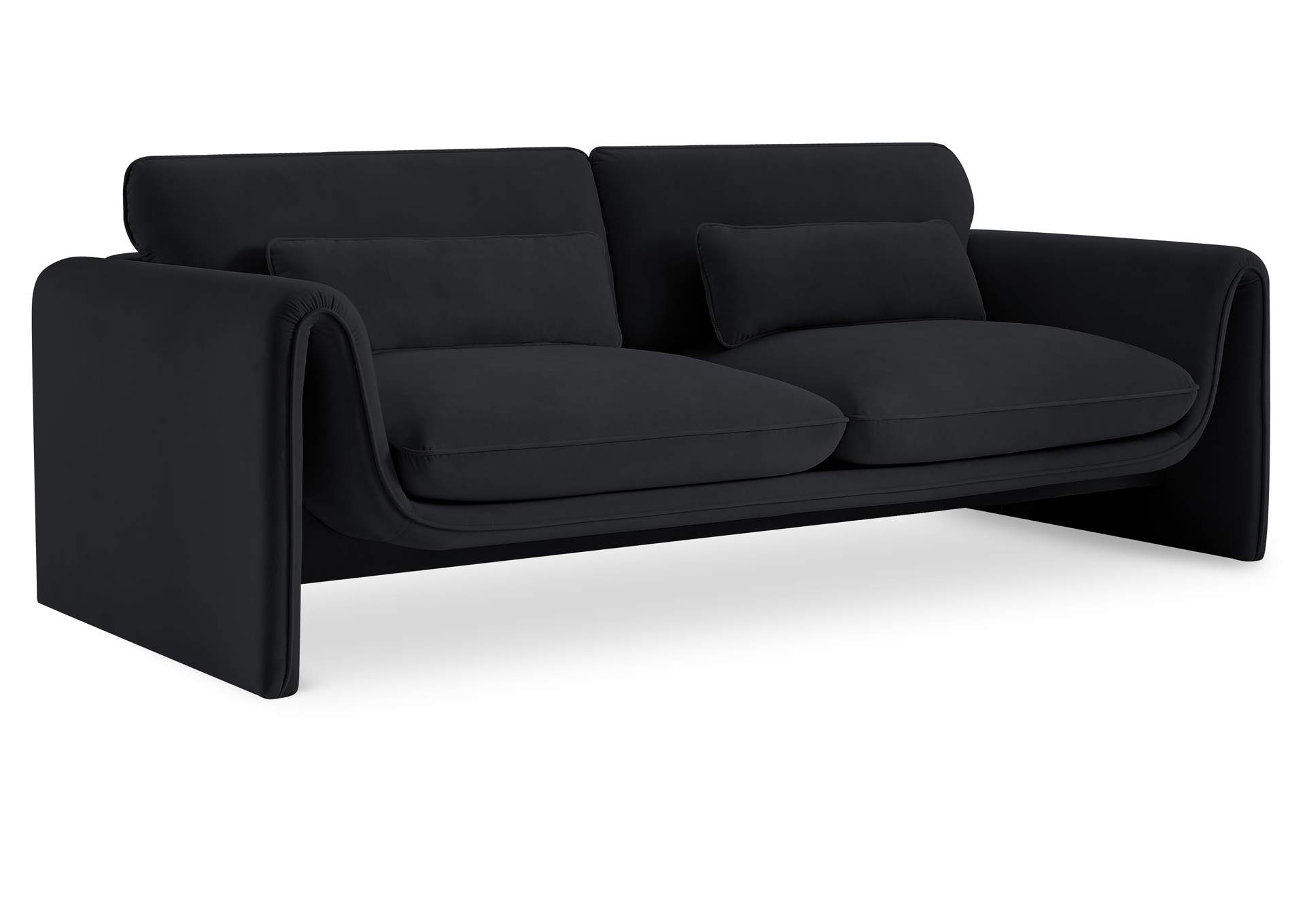 Sloan Black Velvet Fabric Sofa,Meridian Furniture