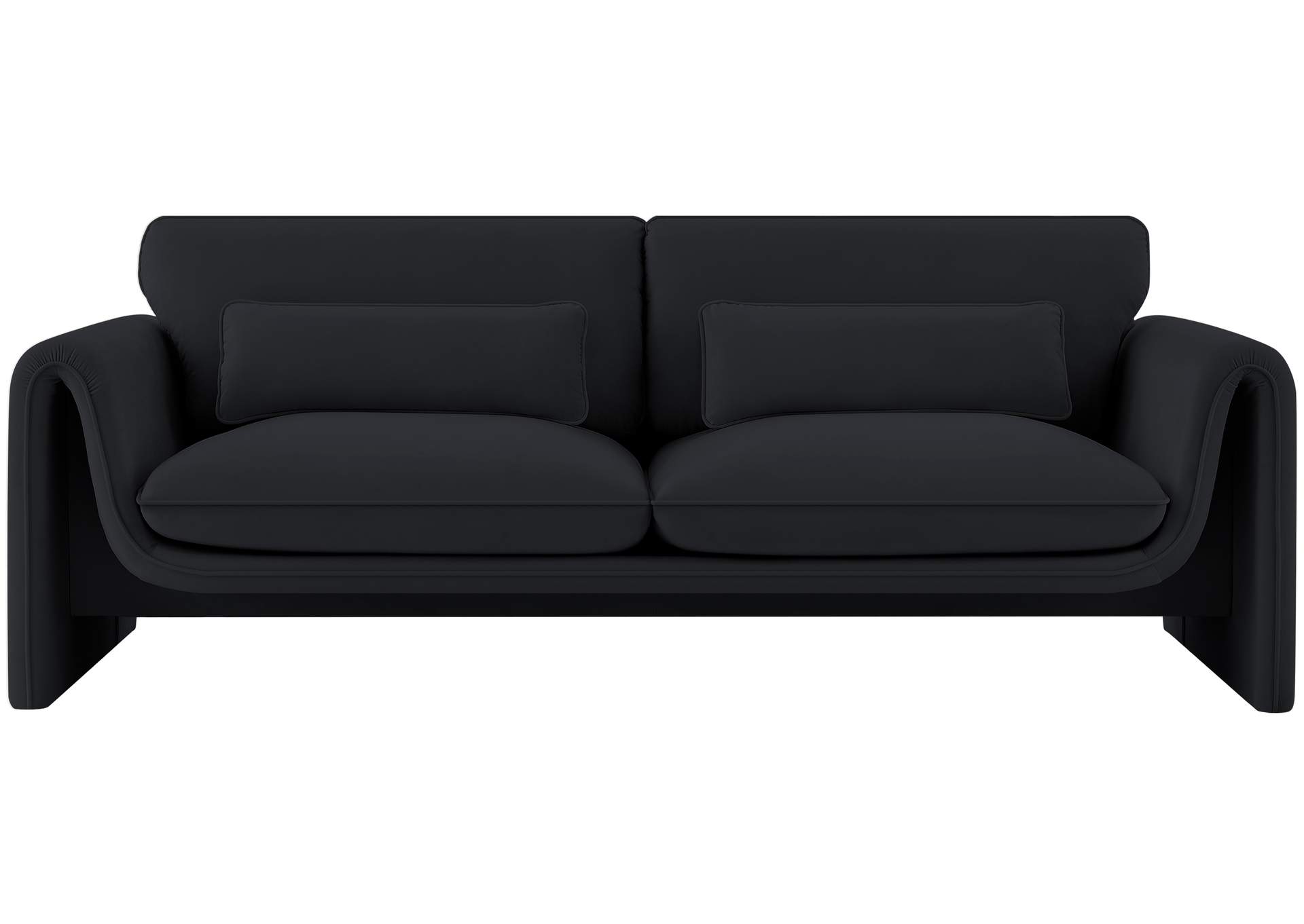 Sloan Black Velvet Fabric Sofa,Meridian Furniture