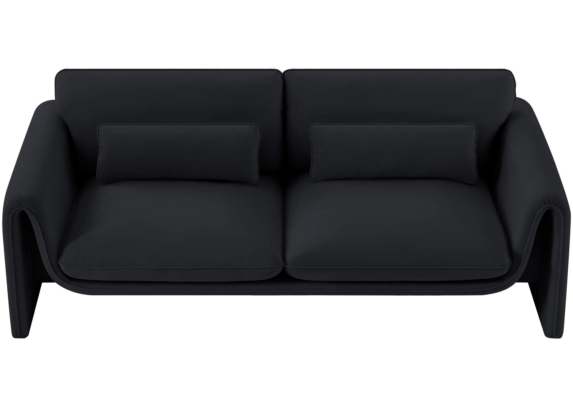 Sloan Black Velvet Fabric Sofa,Meridian Furniture