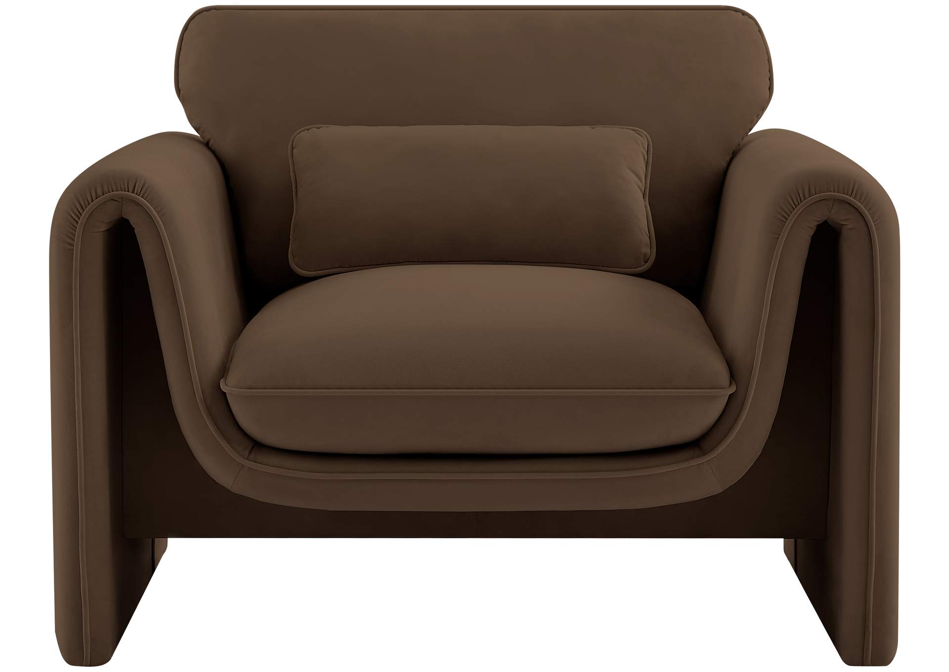 Sloan Brown Velvet Fabric Chair,Meridian Furniture