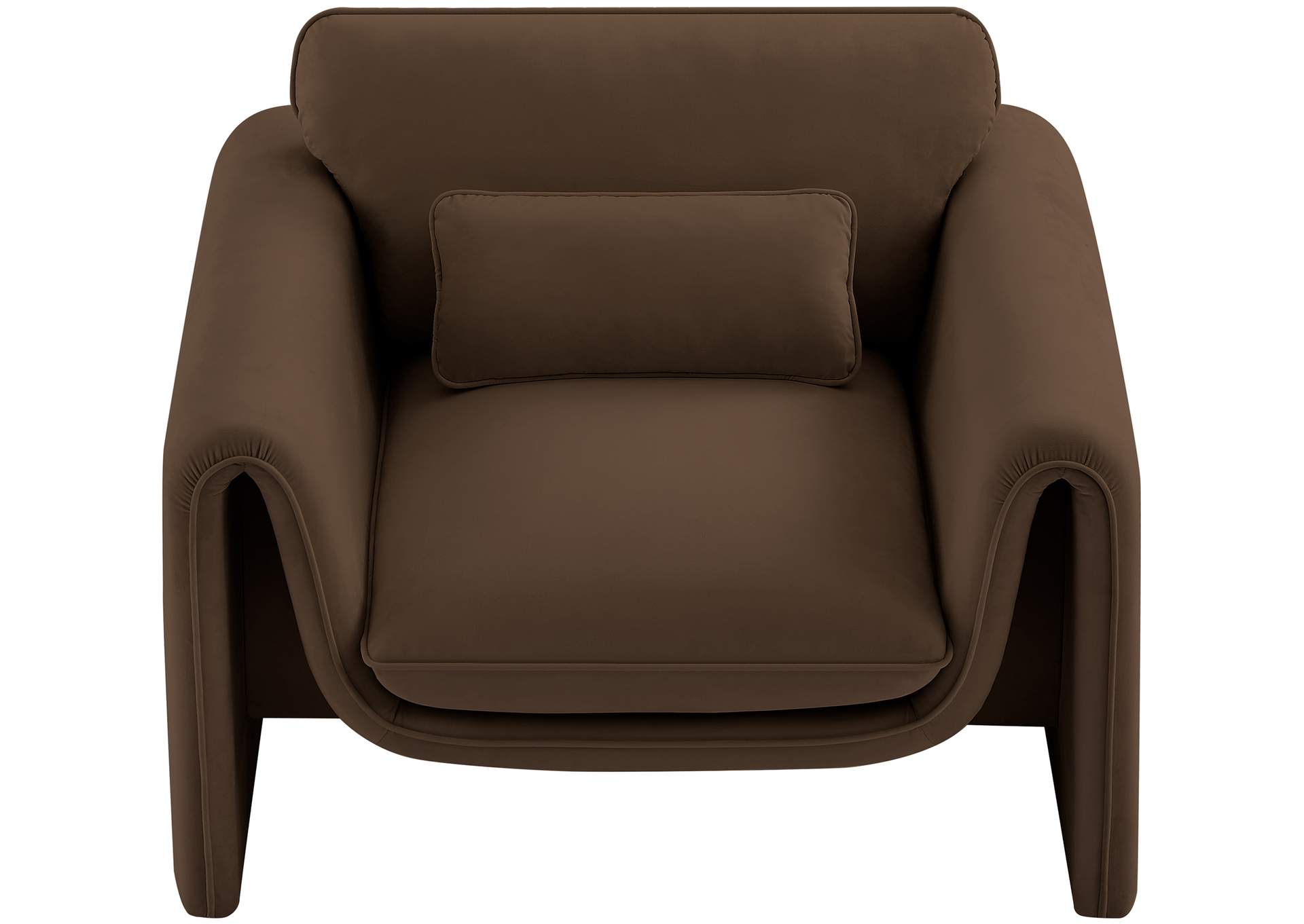 Sloan Brown Velvet Fabric Chair,Meridian Furniture