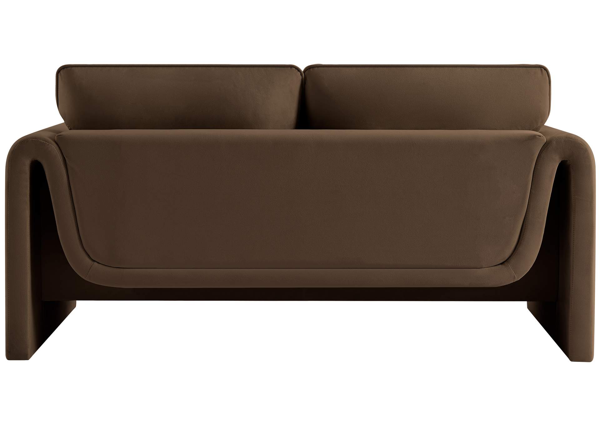 Sloan Brown Velvet Fabric Loveseat,Meridian Furniture