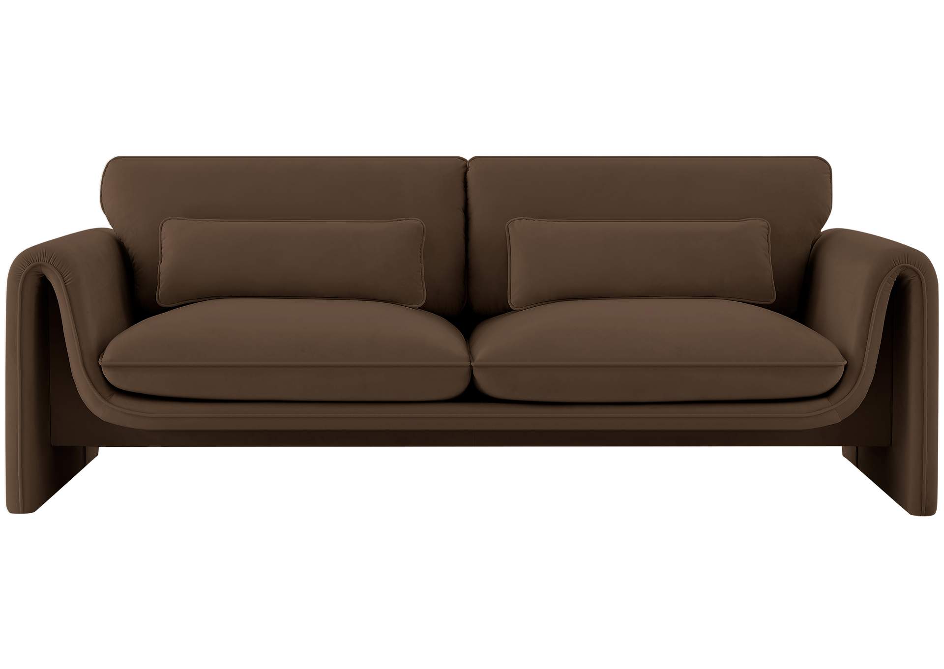 Sloan Brown Velvet Fabric Sofa,Meridian Furniture