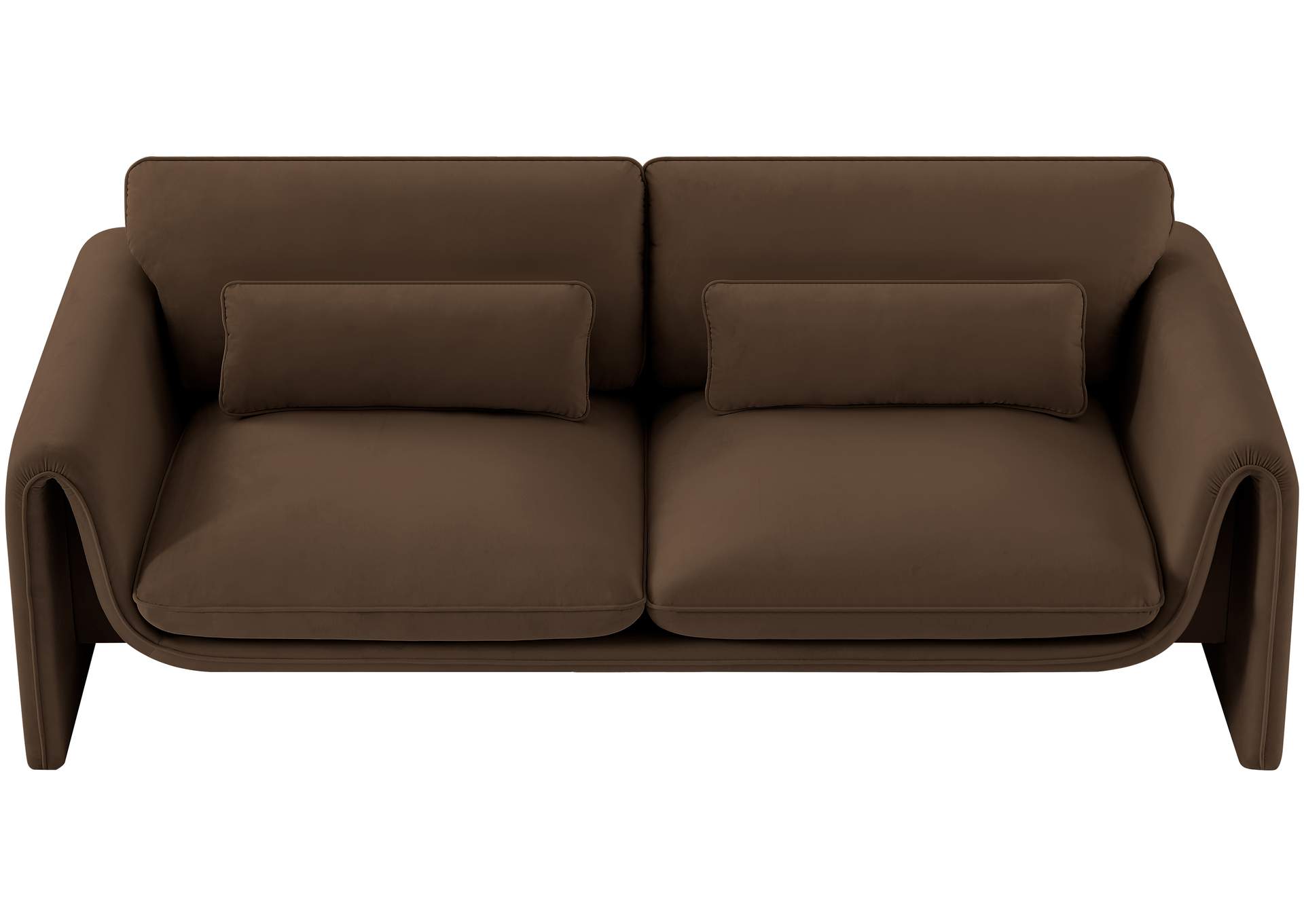 Sloan Brown Velvet Fabric Sofa,Meridian Furniture