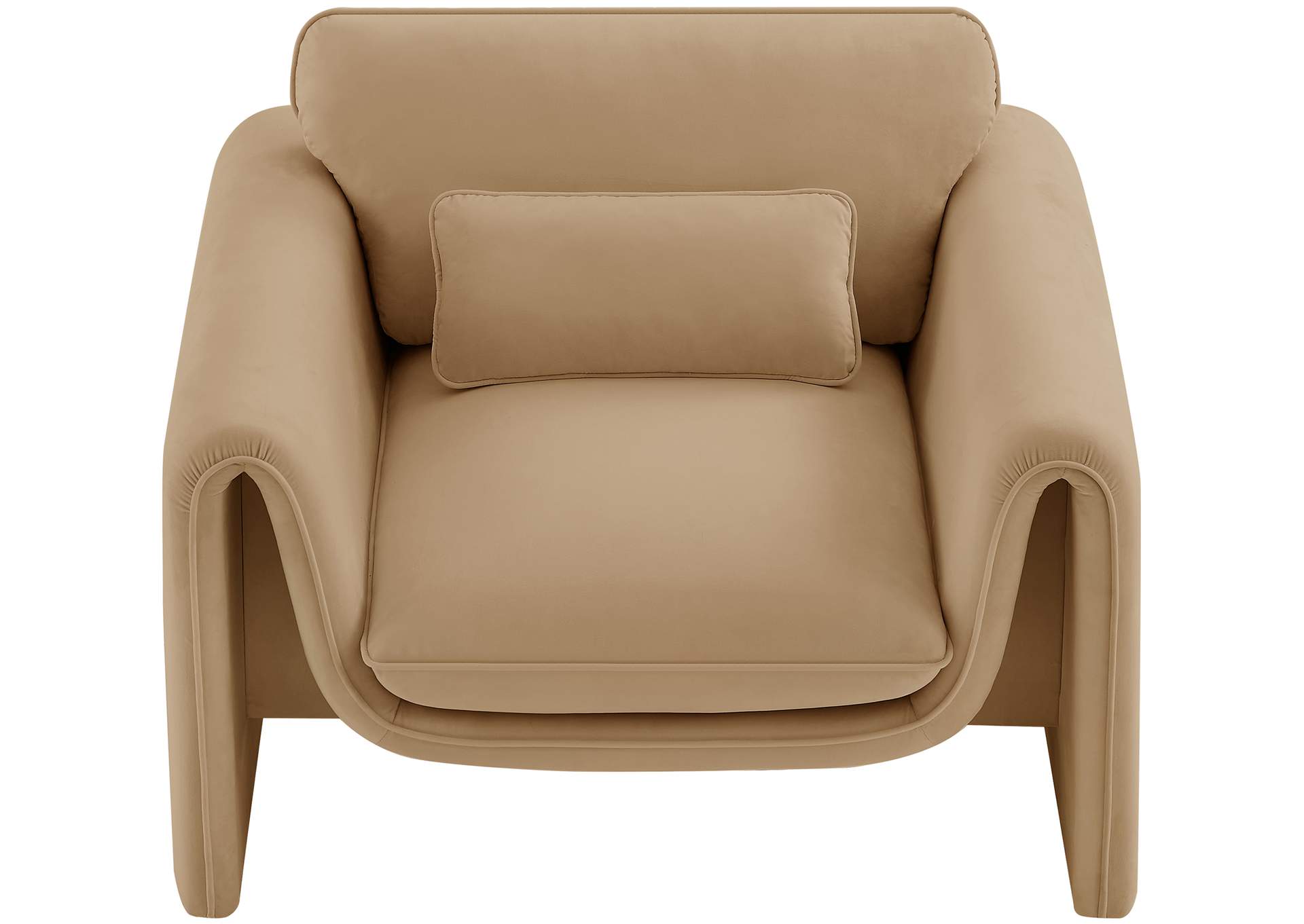 Sloan Camel Velvet Fabric Chair,Meridian Furniture