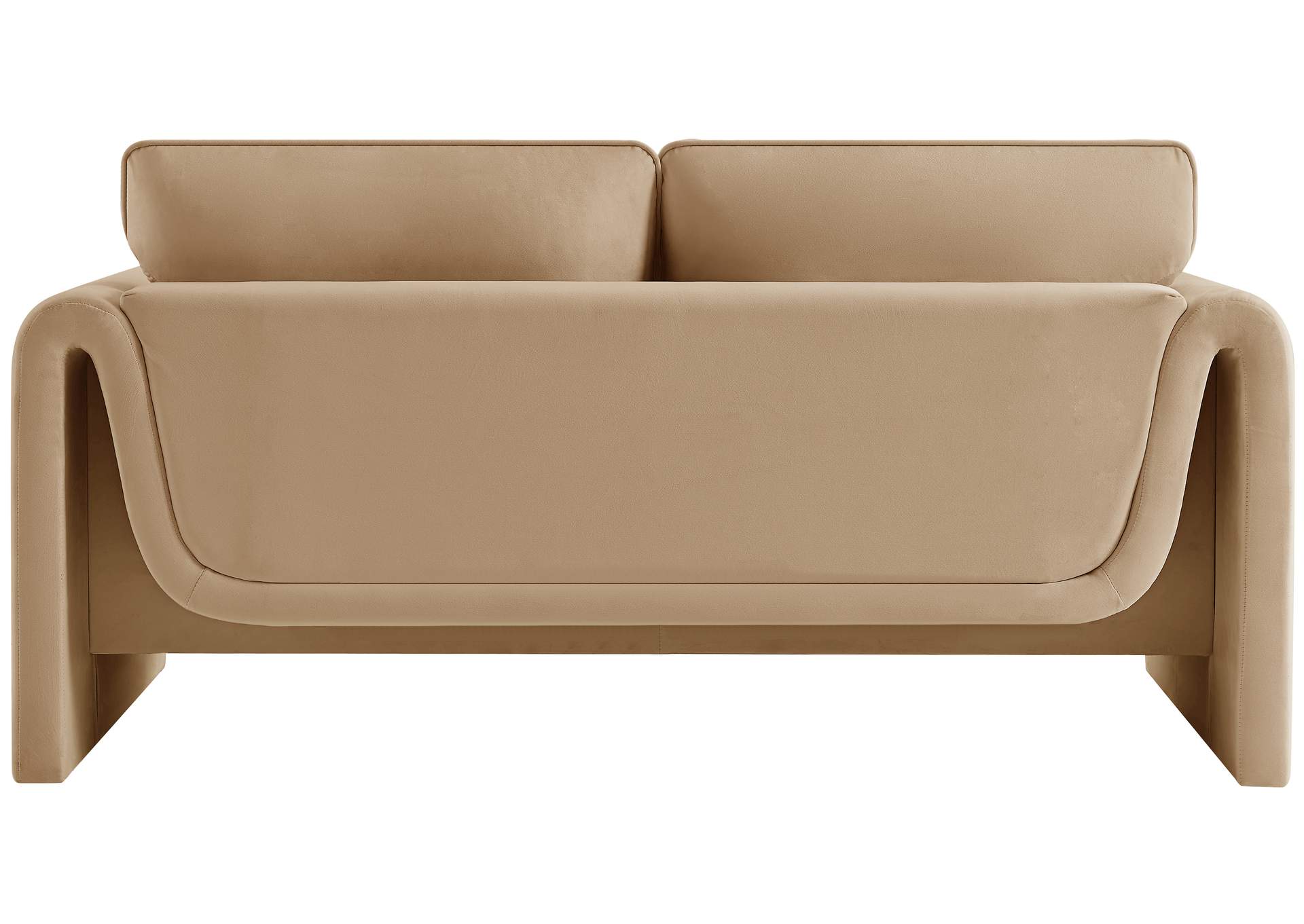 Sloan Camel Velvet Fabric Loveseat,Meridian Furniture