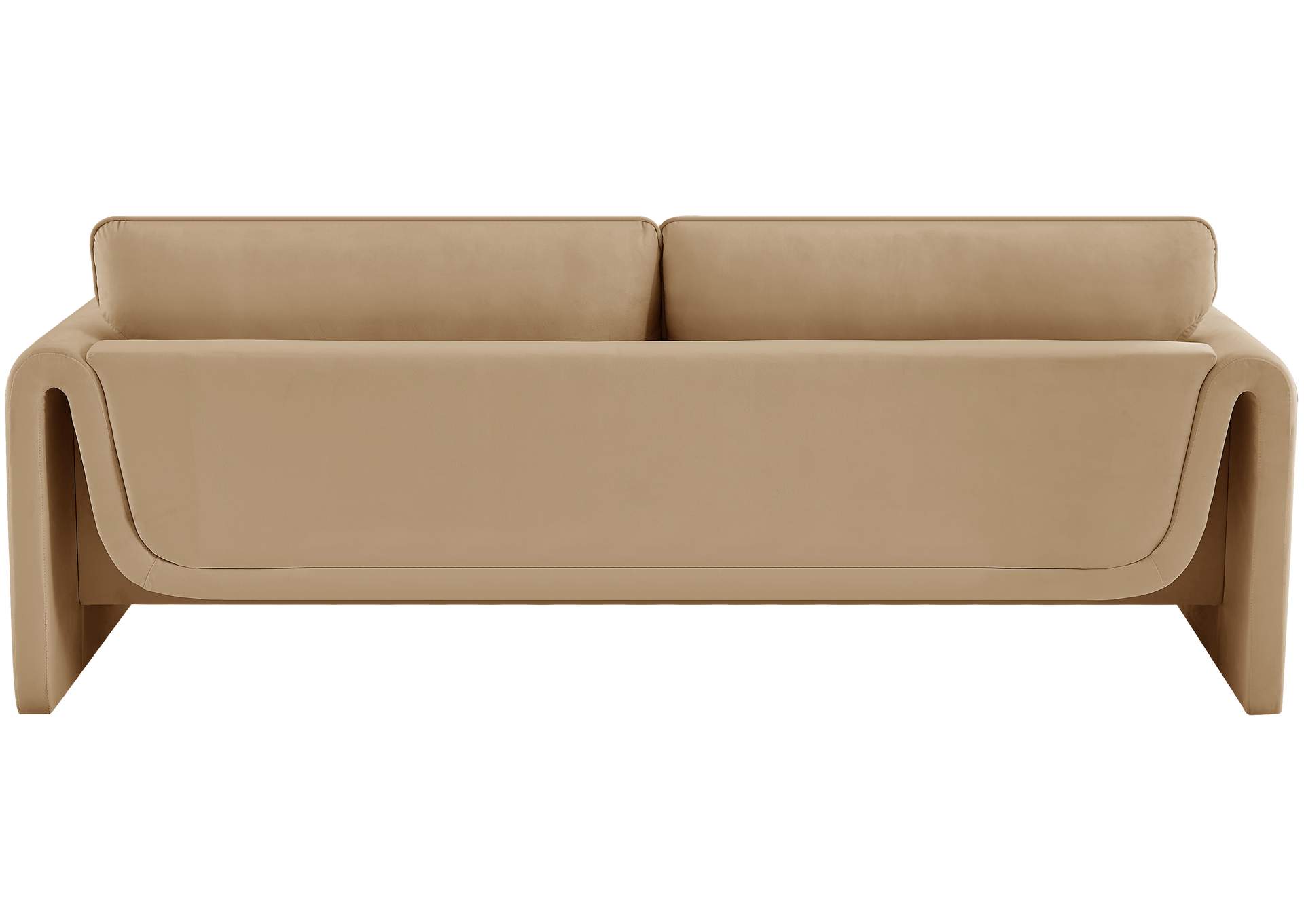Sloan Camel Velvet Fabric Sofa,Meridian Furniture