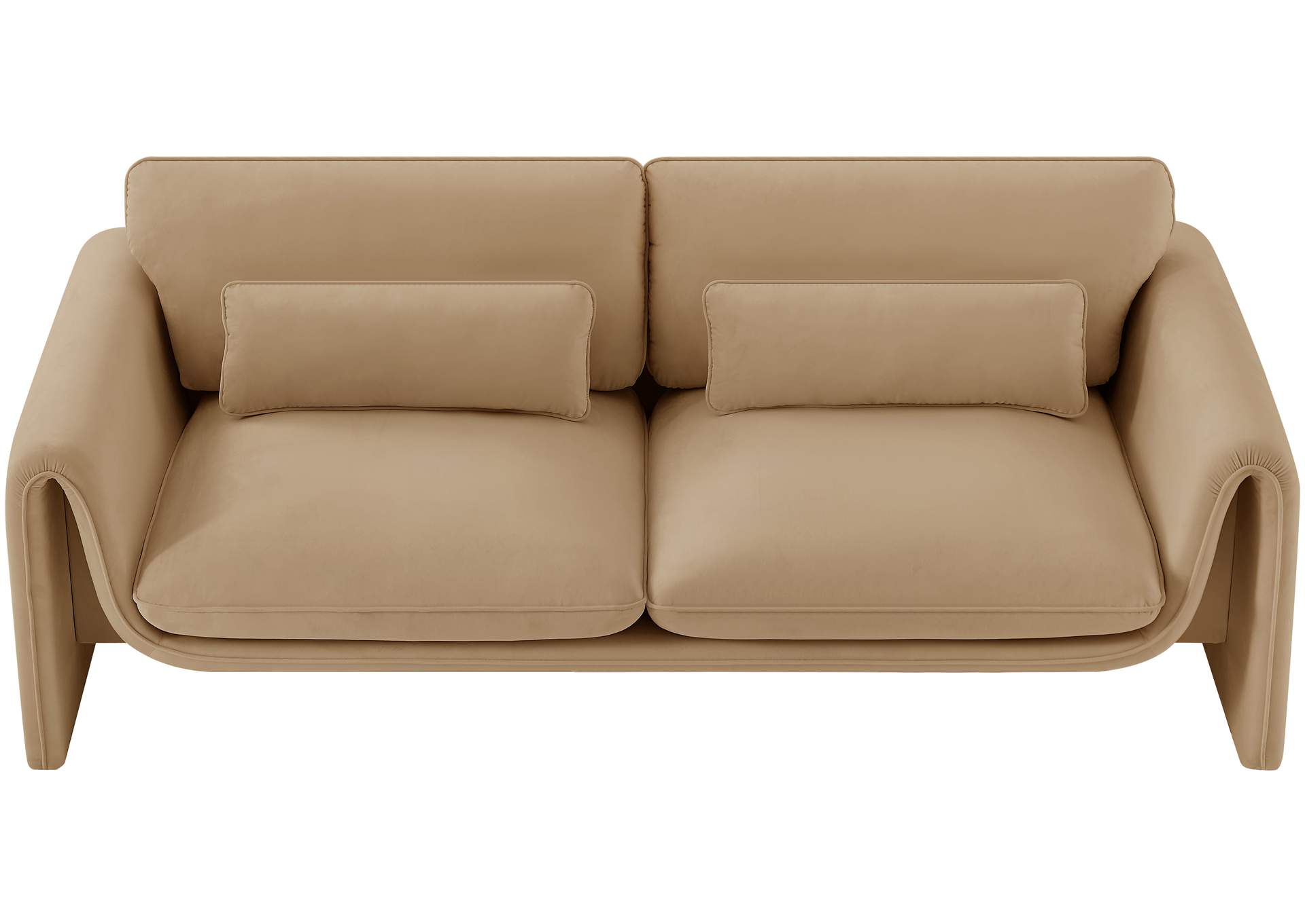 Sloan Camel Velvet Fabric Sofa,Meridian Furniture