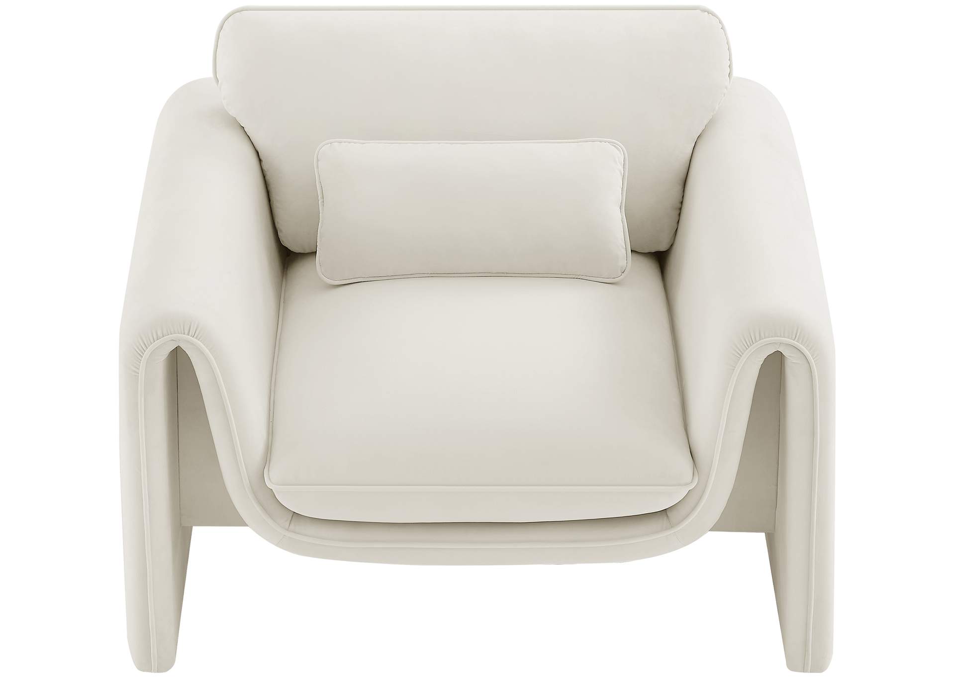 Sloan Cream Velvet Fabric Chair,Meridian Furniture