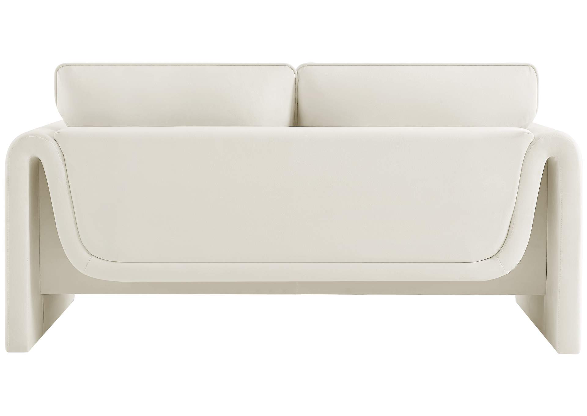 Sloan Cream Velvet Fabric Loveseat,Meridian Furniture
