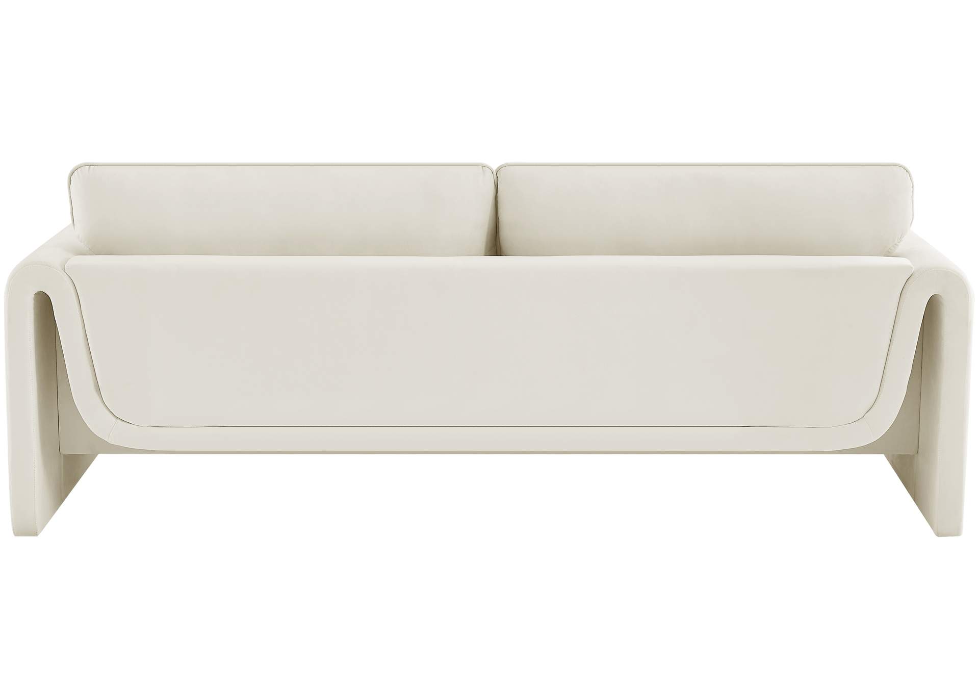 Sloan Cream Velvet Fabric Sofa,Meridian Furniture