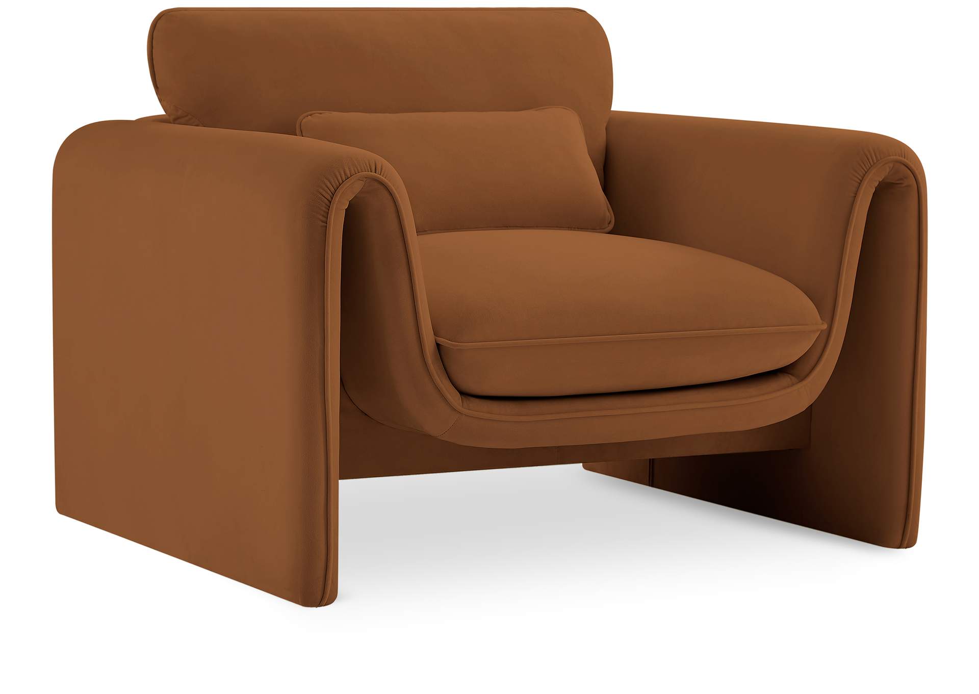 Sloan Saddle Velvet Fabric Chair,Meridian Furniture