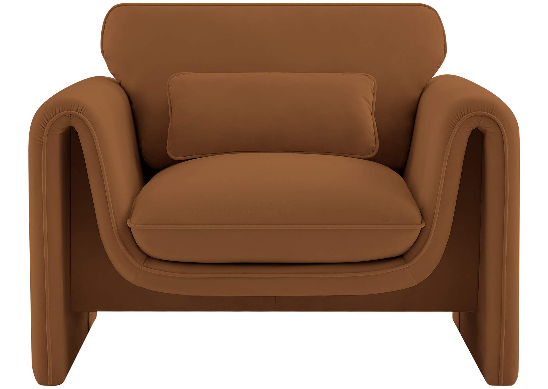 Sloan Saddle Velvet Fabric Chair,Meridian Furniture