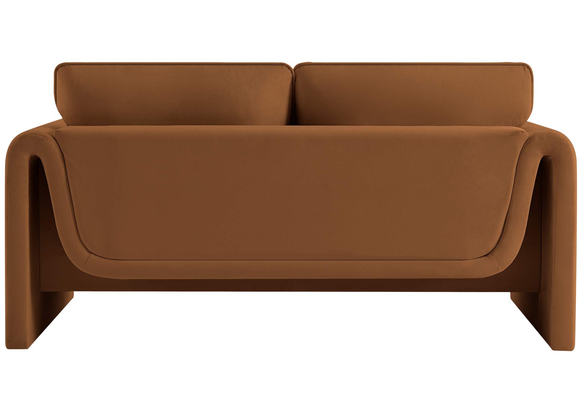 Sloan Saddle Velvet Fabric Loveseat,Meridian Furniture