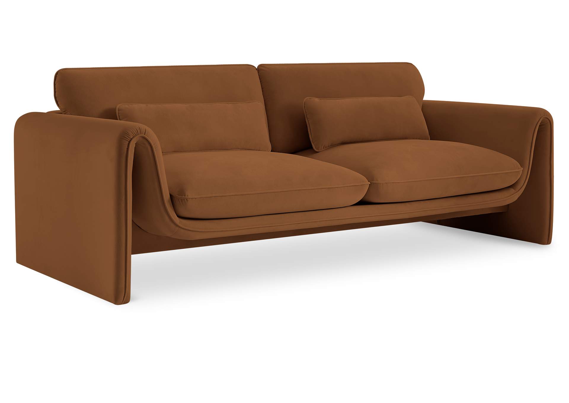 Sloan Saddle Velvet Fabric Sofa,Meridian Furniture