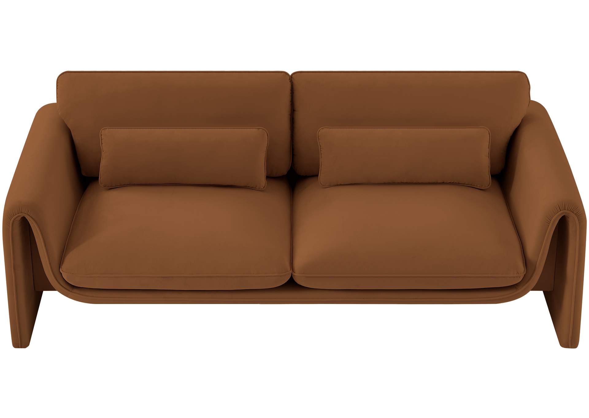 Sloan Saddle Velvet Fabric Sofa,Meridian Furniture