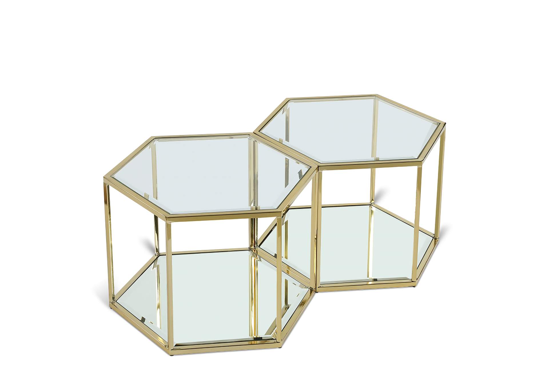 Sei Brushed Gold Coffee Table,Meridian Furniture