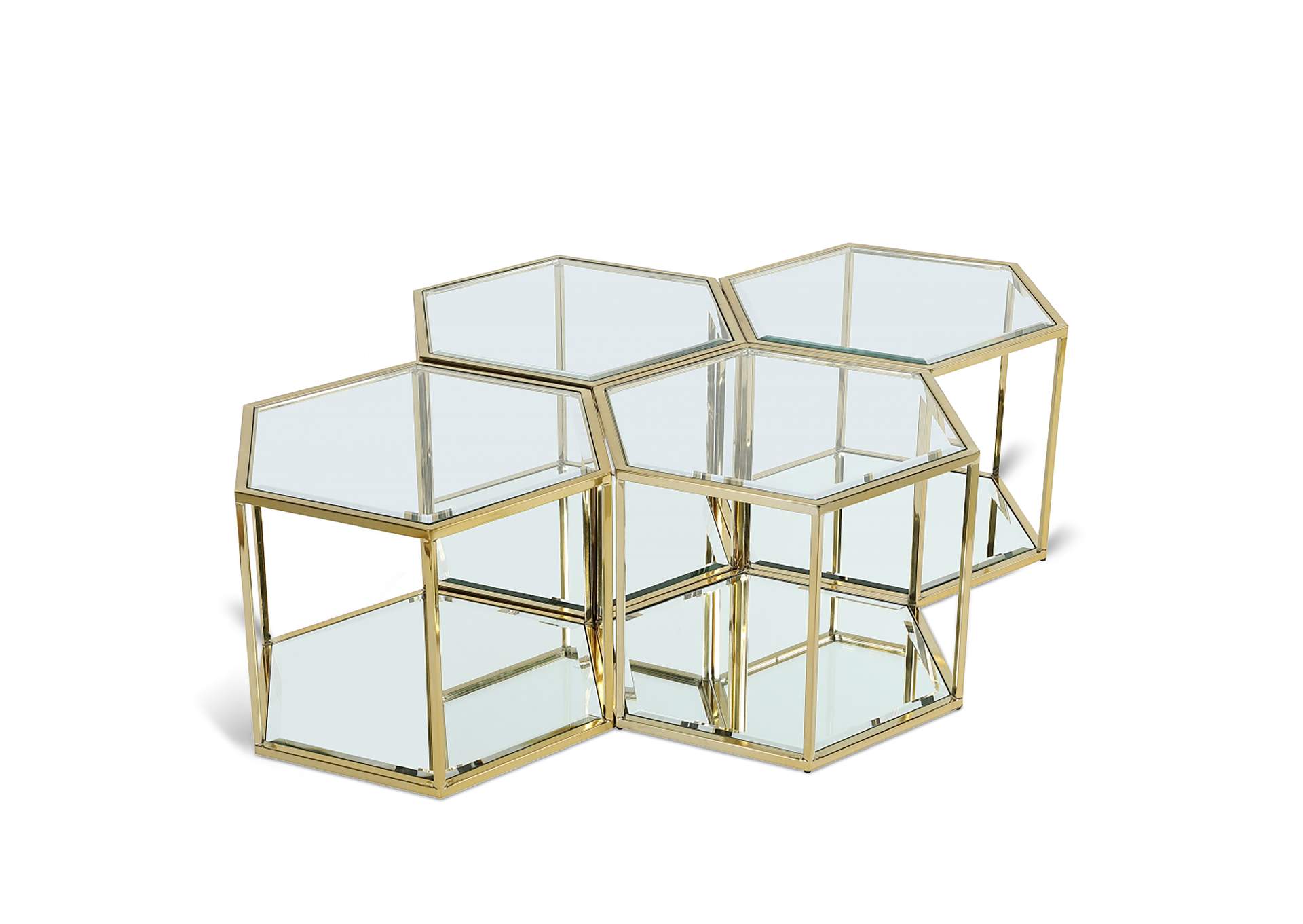 Sei Brushed Gold Coffee Table,Meridian Furniture