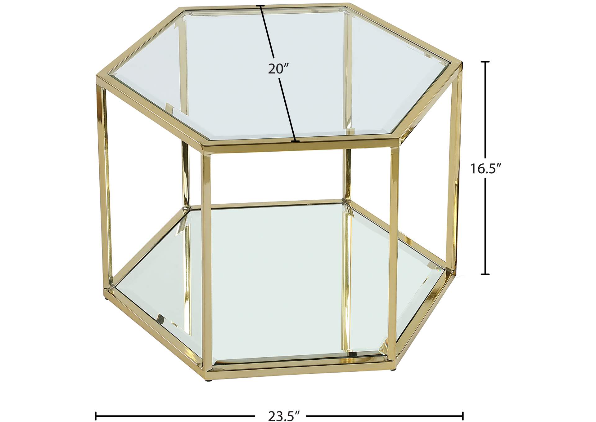 Sei Brushed Gold Coffee Table,Meridian Furniture