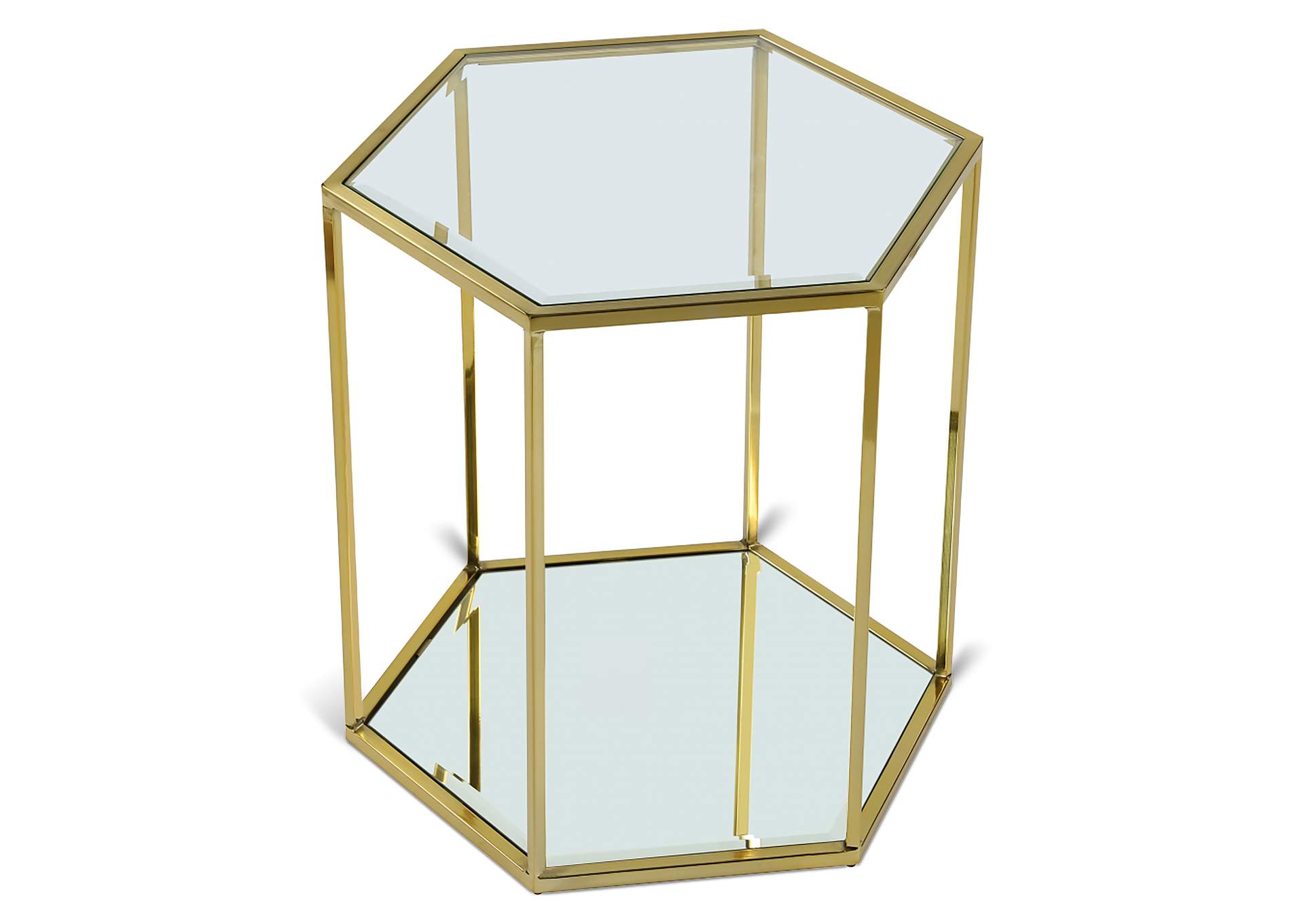 Sei Brushed Gold End Table,Meridian Furniture