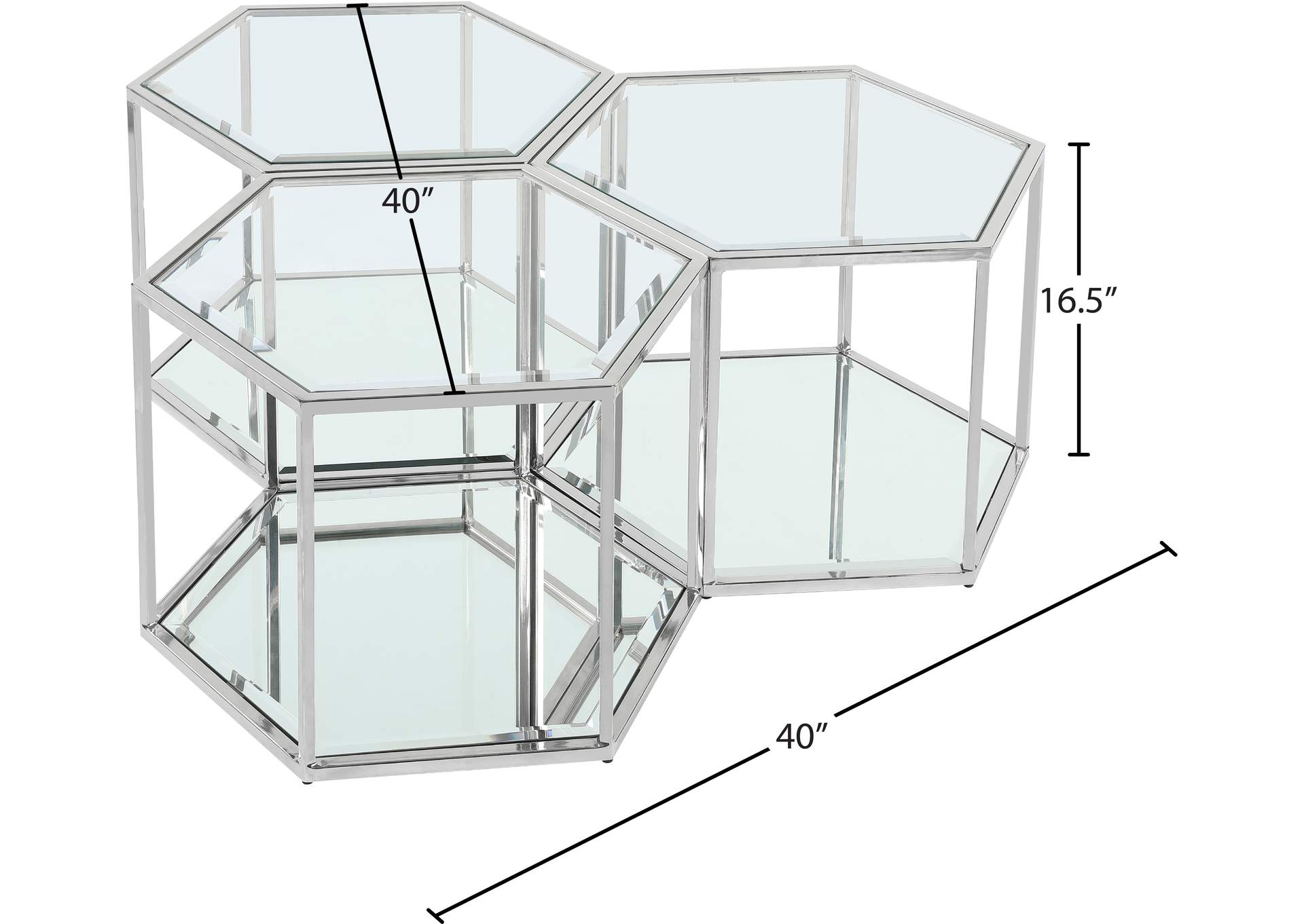 Sei Chrome Coffee Table,Meridian Furniture