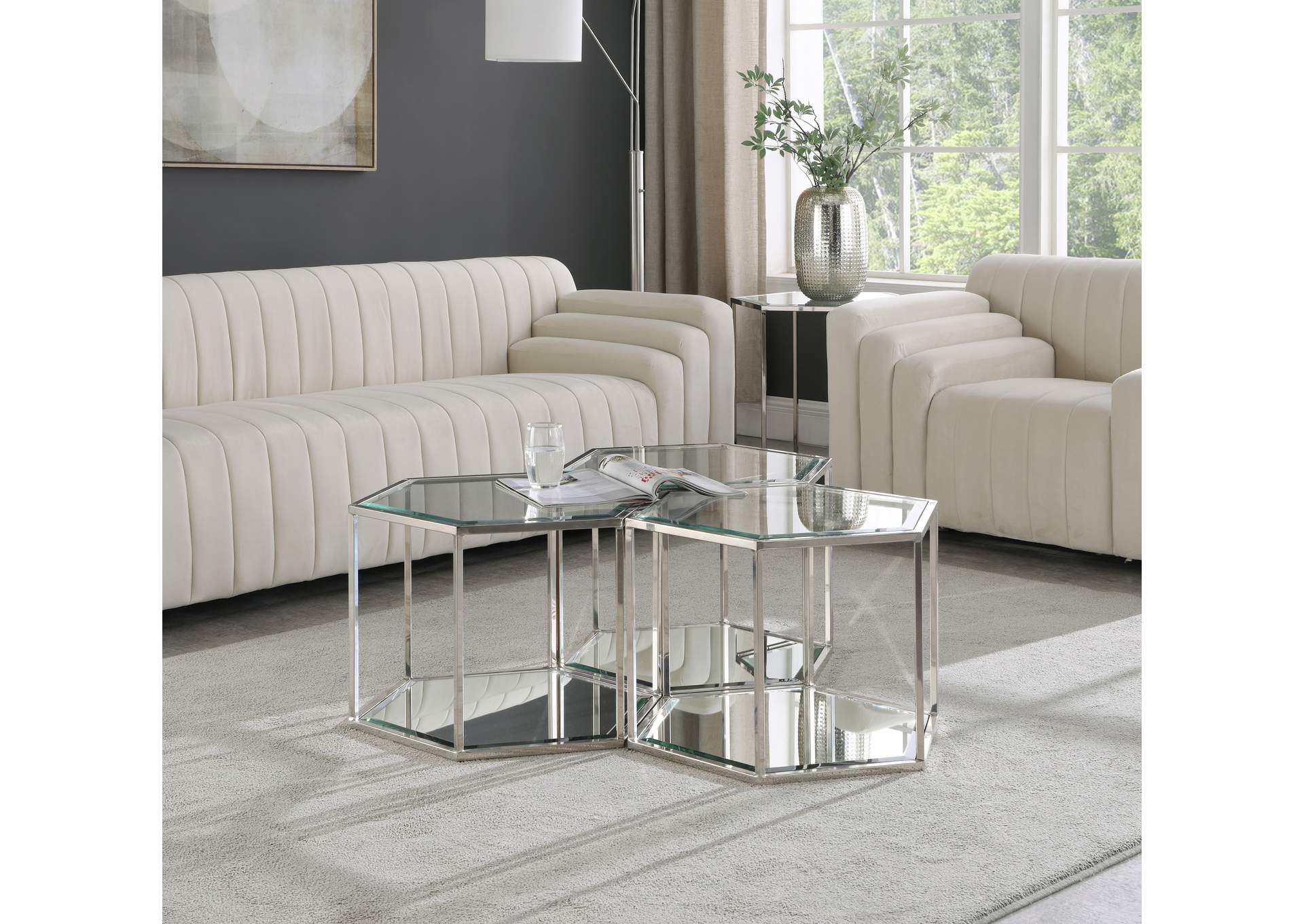 Sei Chrome Coffee Table,Meridian Furniture