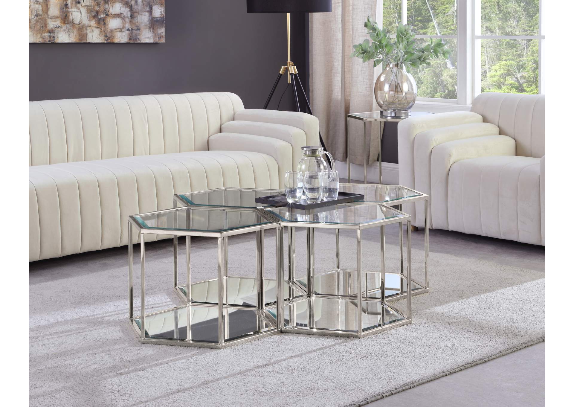 Sei Chrome Coffee Table,Meridian Furniture