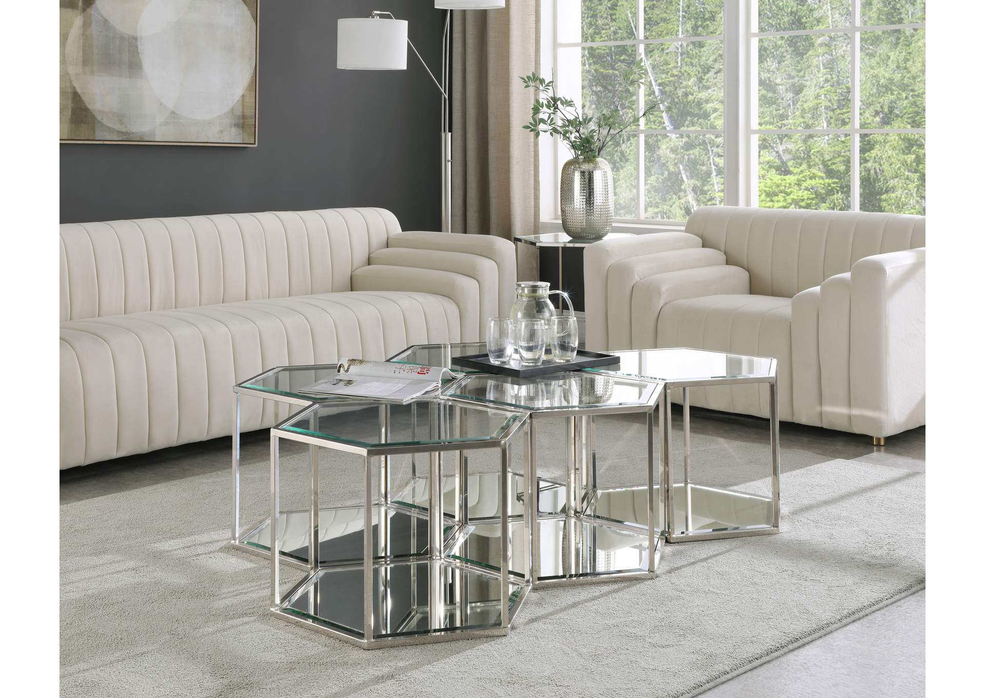 Sei Chrome Coffee Table,Meridian Furniture