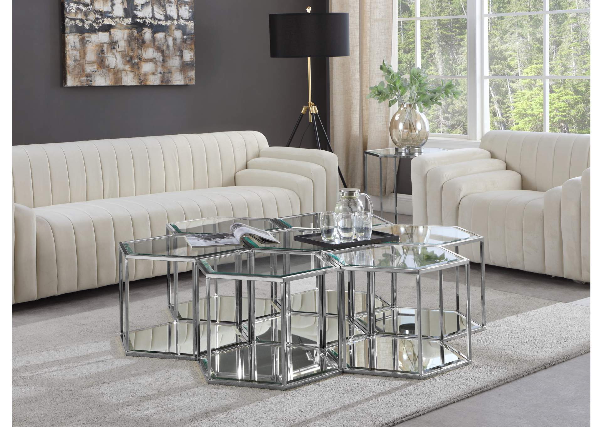 Sei Chrome Coffee Table,Meridian Furniture